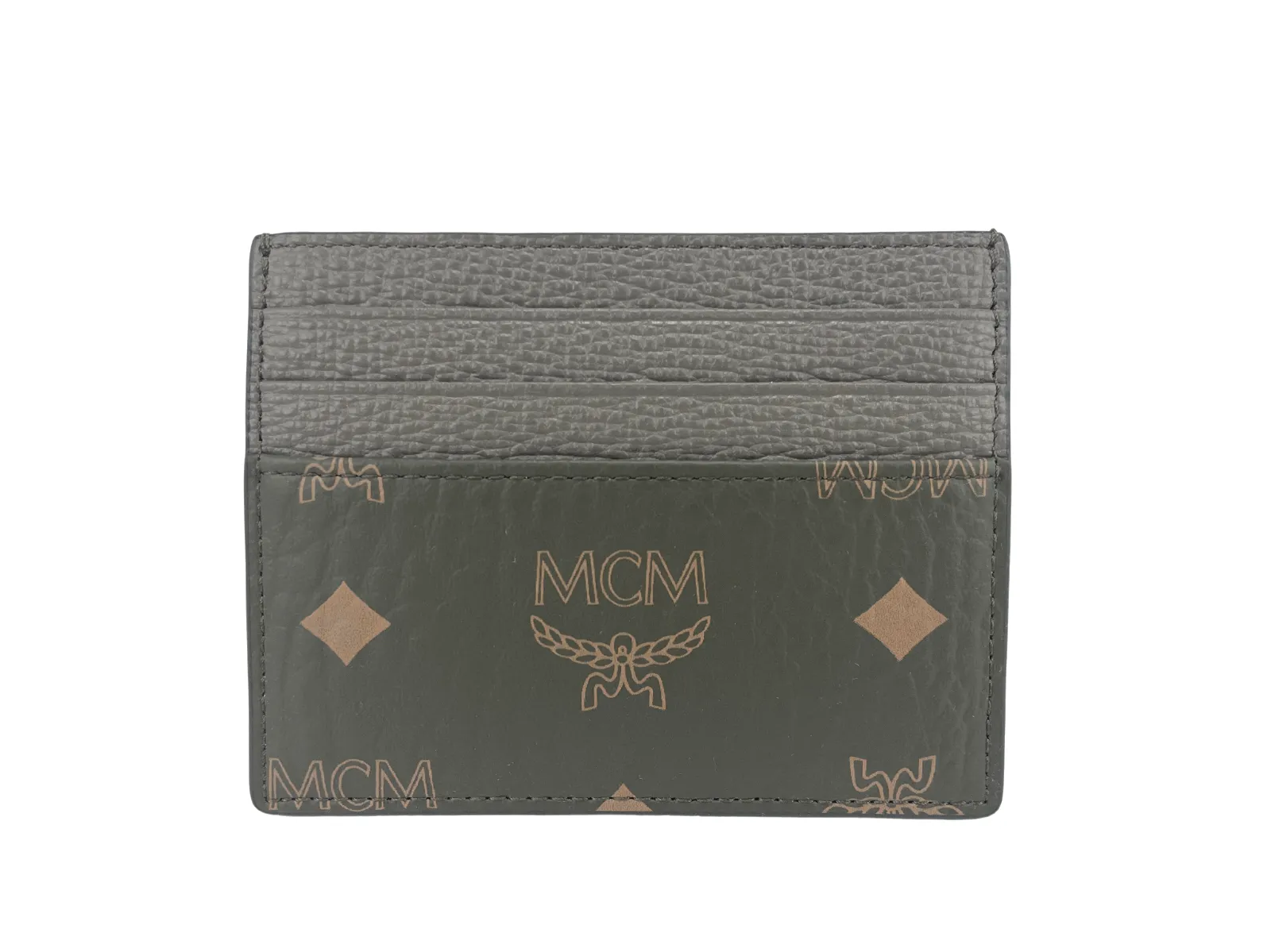 MCM Women's Aren Mini Sea Turtle Visetos Leather Money Clip Card Case Wallet