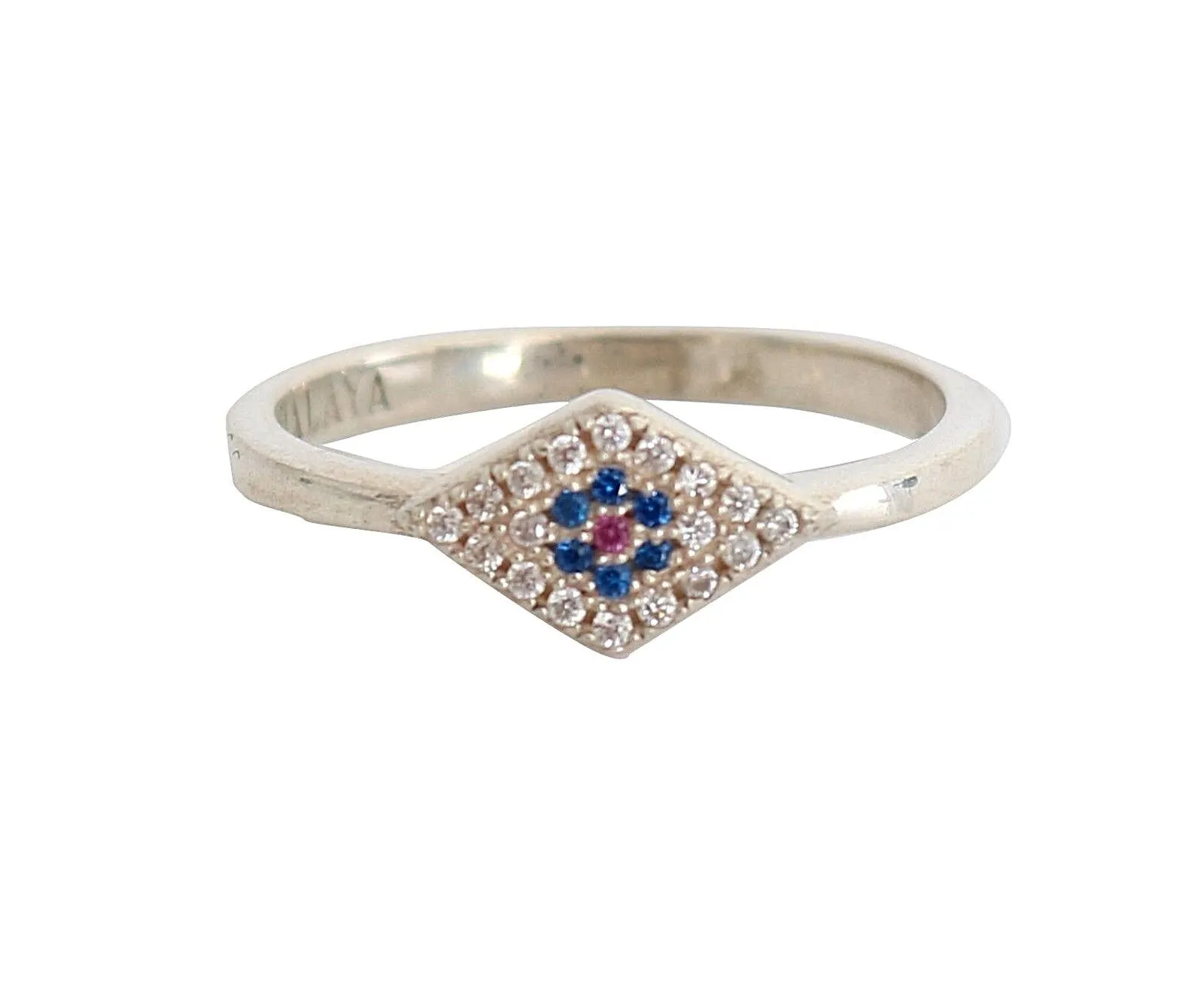 Nialaya Women's Elegant Silver CZ Crystal Encrusted Ring