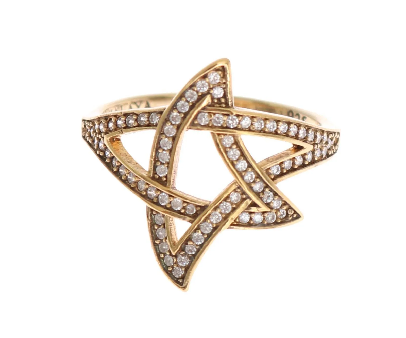 Nialaya Women's Elegant Gold CZ Crystal Embellished Ring