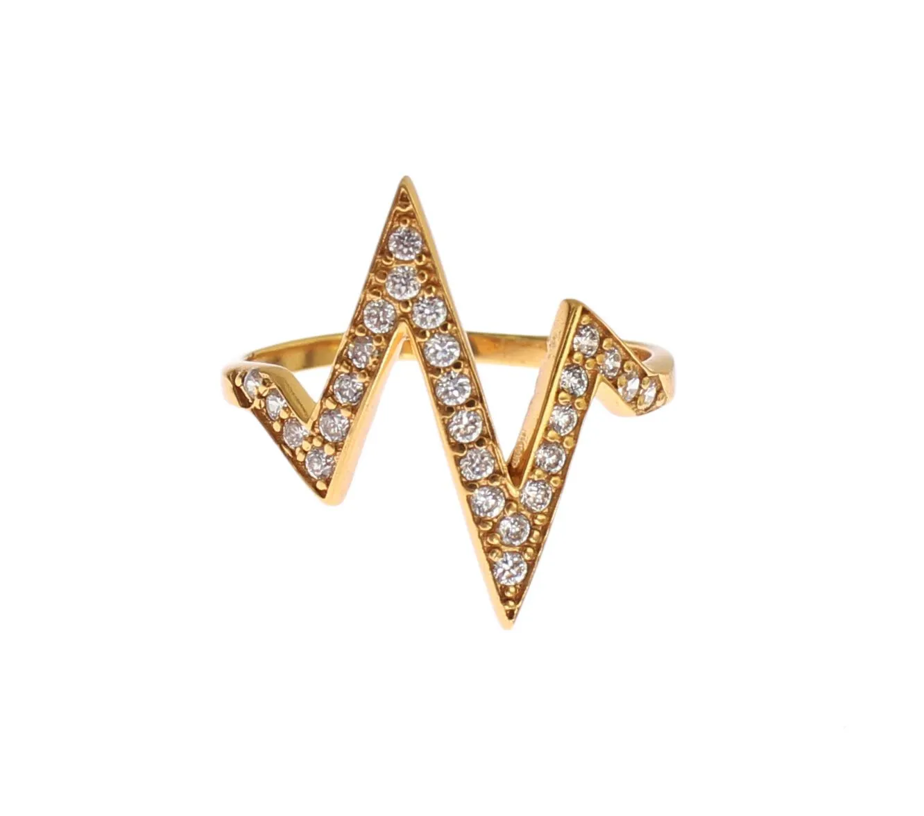 Nialaya Women's Glamorous Gold Plated Sterling Silver Ring