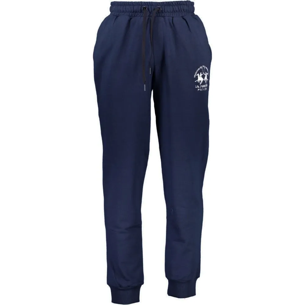 La Martina Men's Blue Cotton Blend Sweatpants with Logo Detail