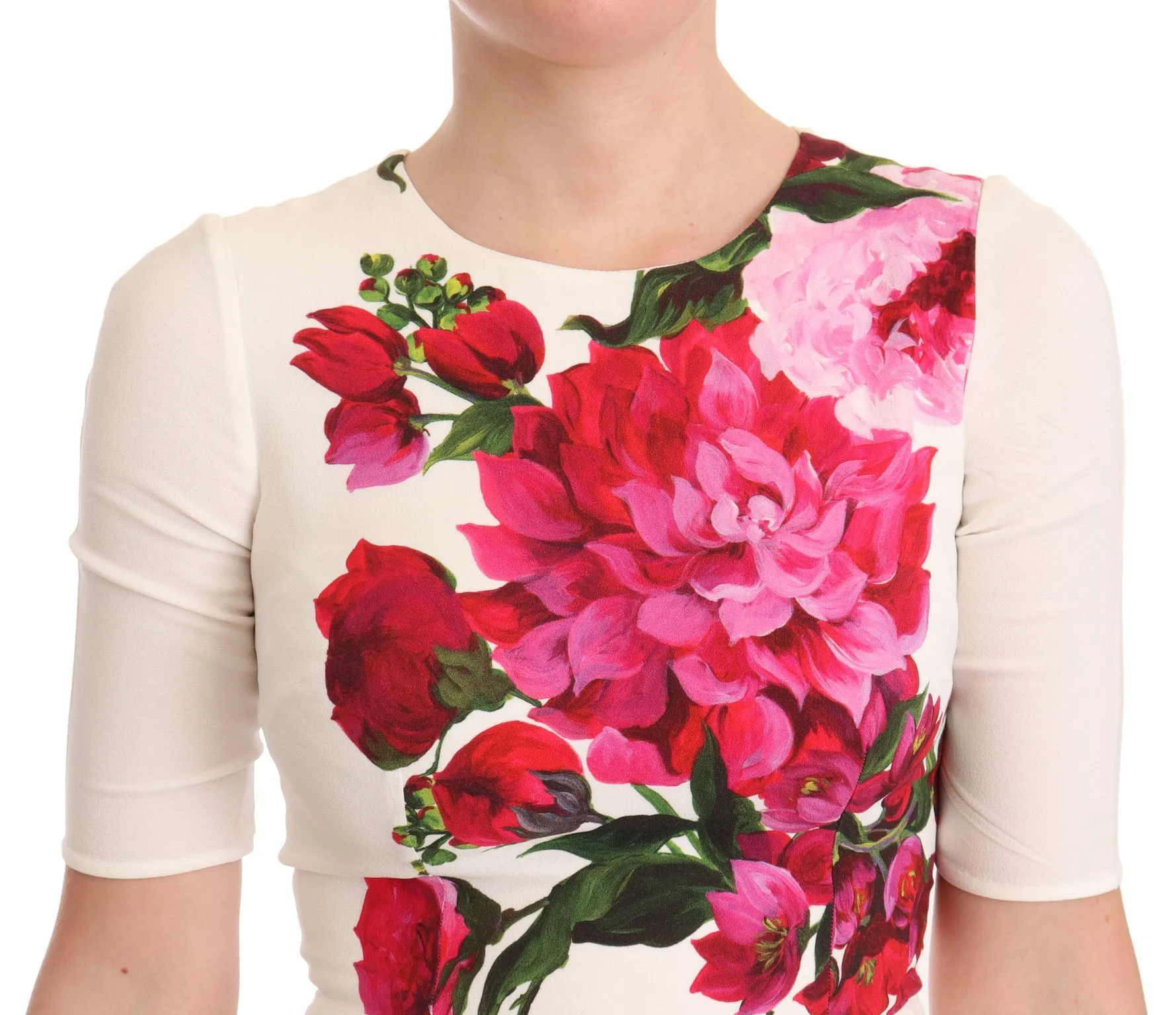 Dolce & Gabbana Women's Elegant Floral Midi Bodycon Dress