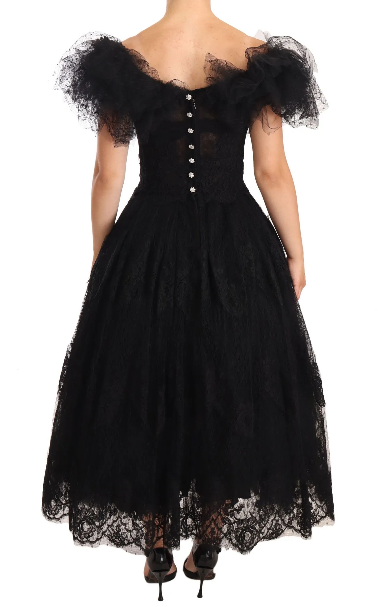 Dolce & Gabbana Women's Crystal Embellished Black Ball Gown Dress
