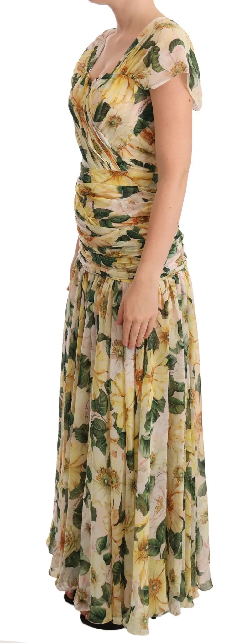 Dolce & Gabbana Women's Floral Elegance Silk Pleated Maxi Dress