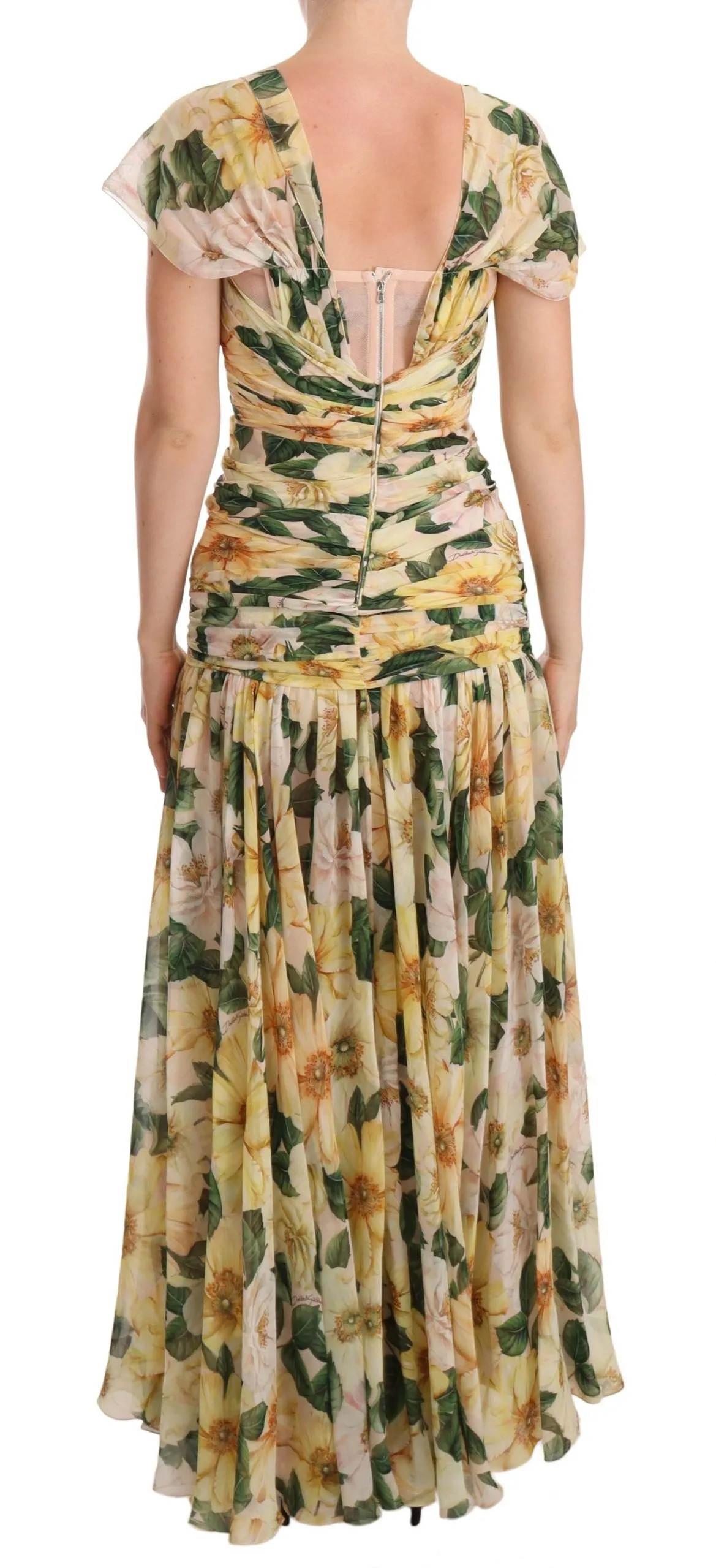 Dolce & Gabbana Women's Floral Elegance Silk Pleated Maxi Dress