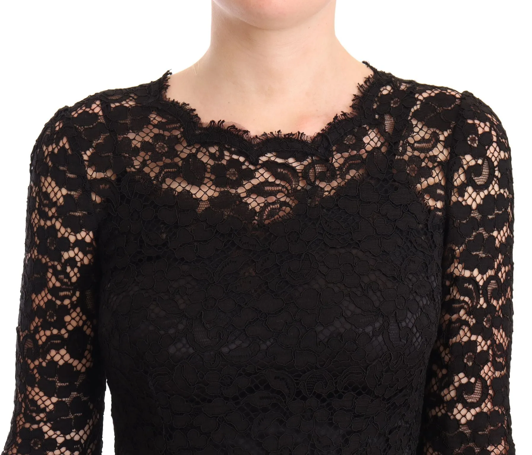 Dolce & Gabbana Women's Elegant Laminated Lace Mermaid Dress