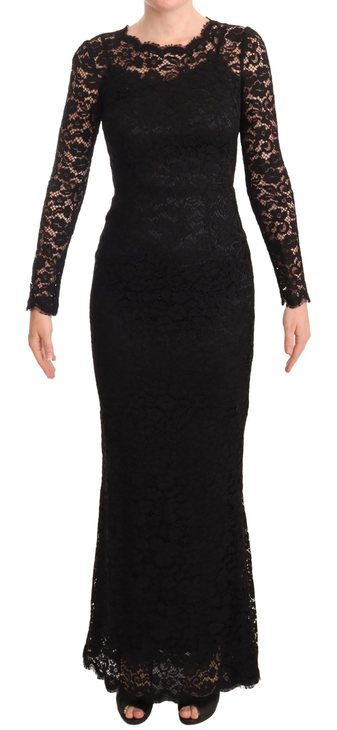 Dolce & Gabbana Women's Elegant Laminated Lace Mermaid Dress