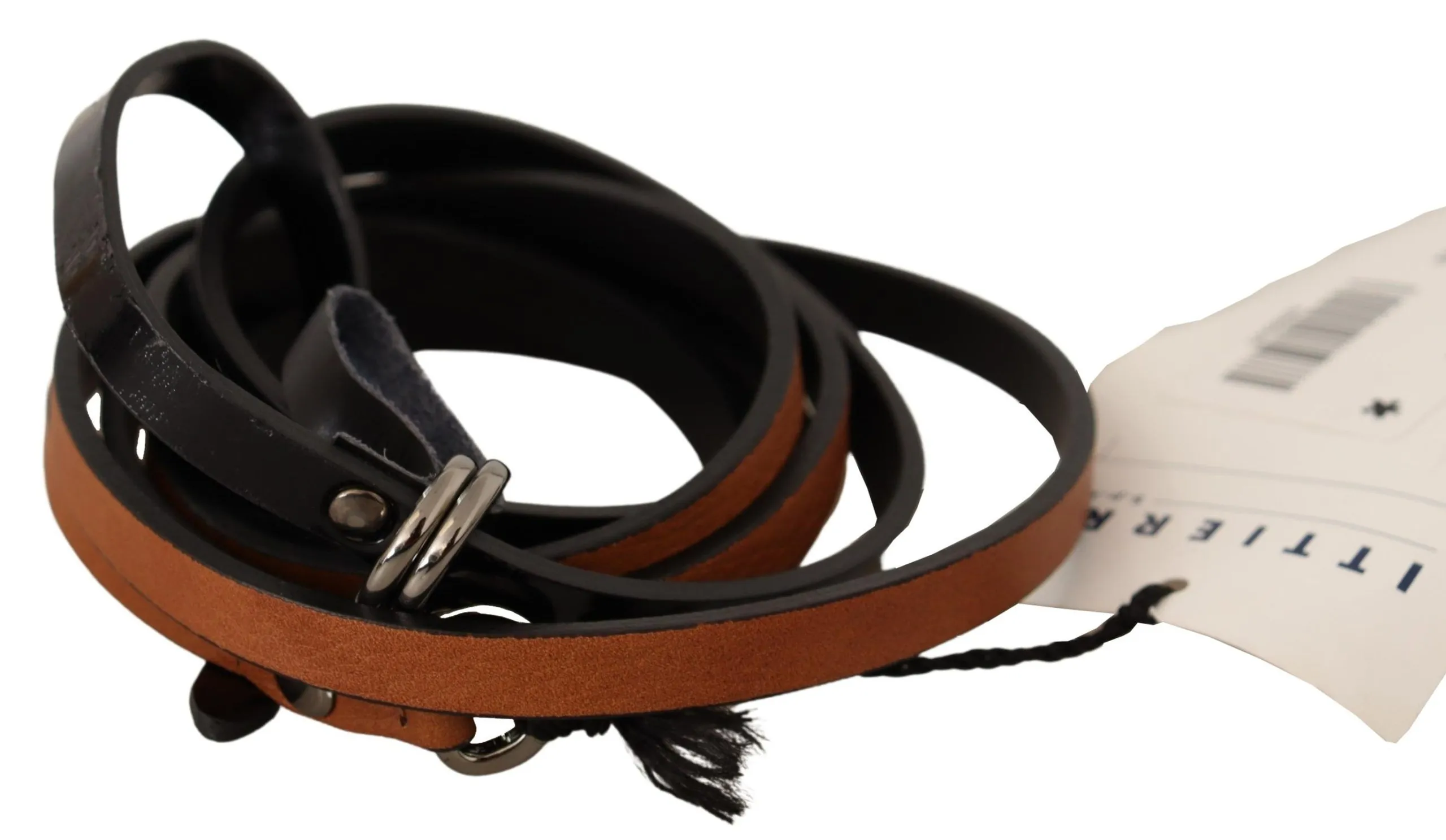 Costume National Women's Elegant Brown Leather Fashion Belt