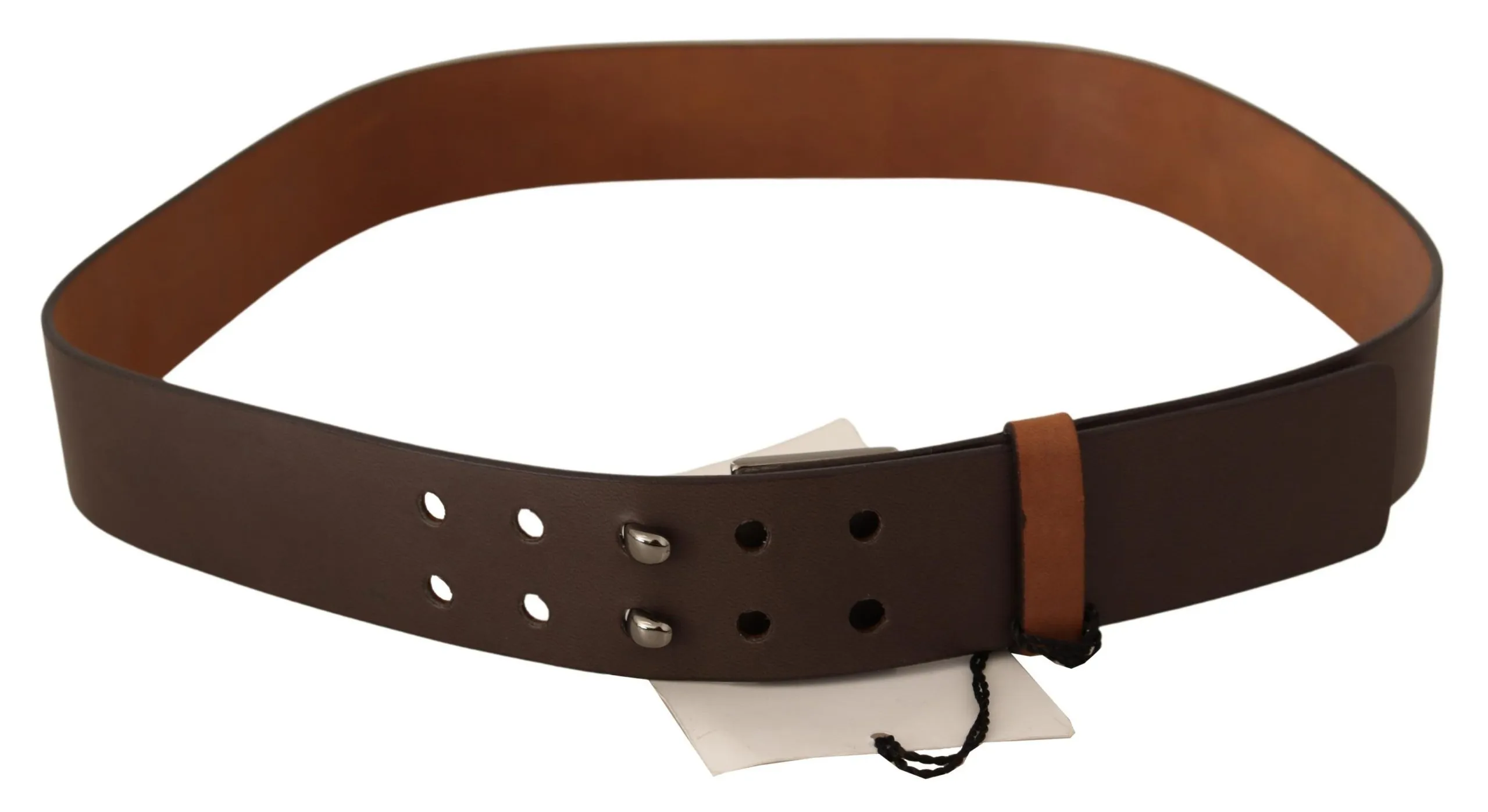 Costume National Women's Elegant Brown Leather Fashion Belt