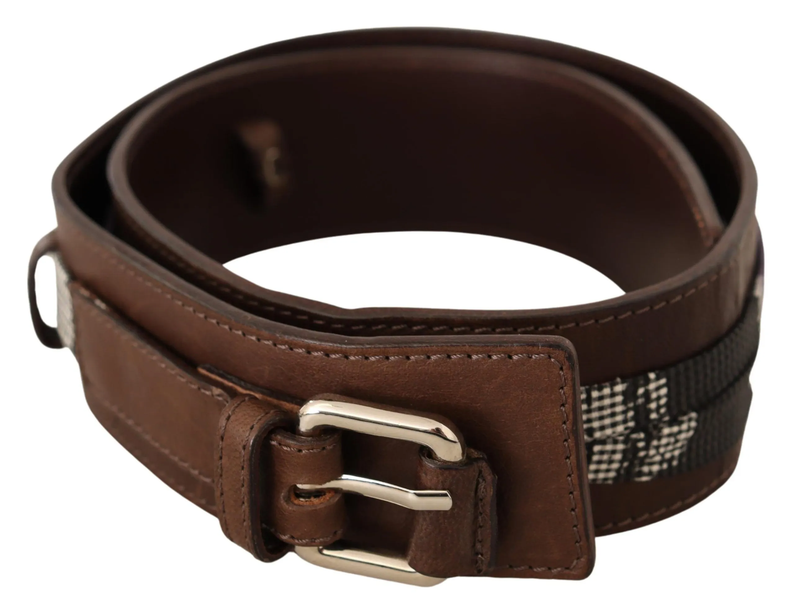Costume National Women's Elegant Brown Leather Fashion Belt