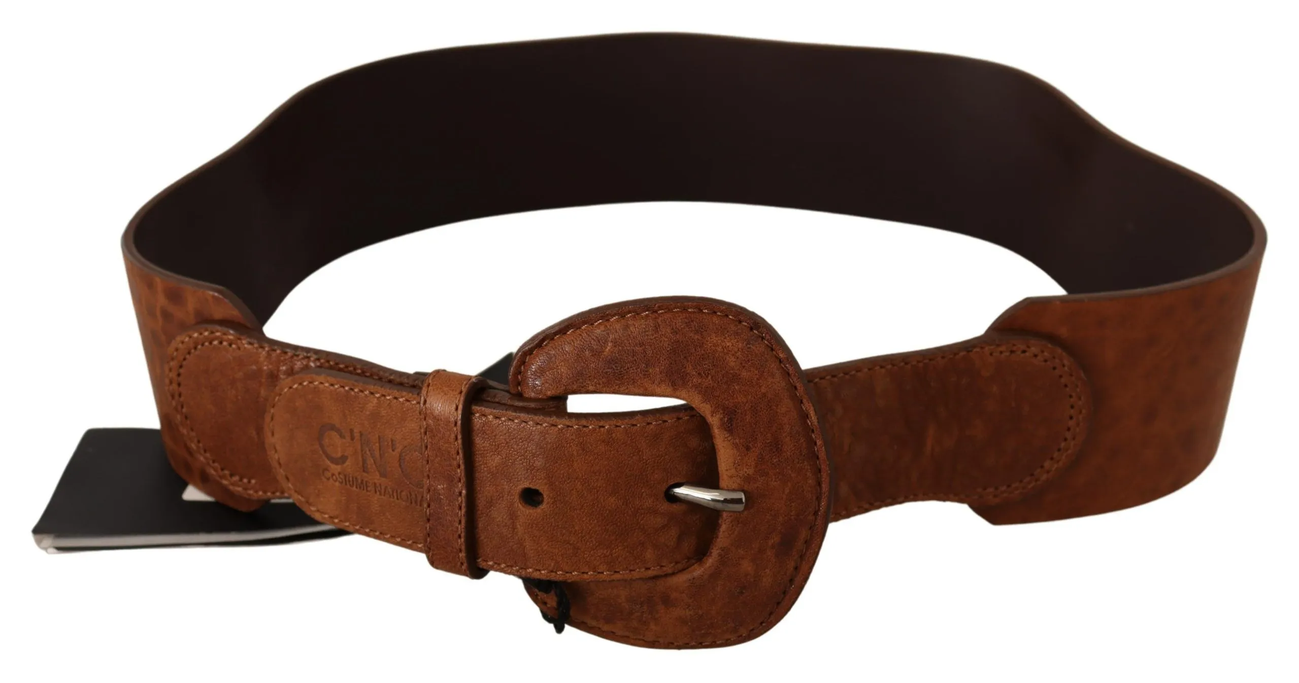 Costume National Women's Elegant Brown Leather Fashion Belt