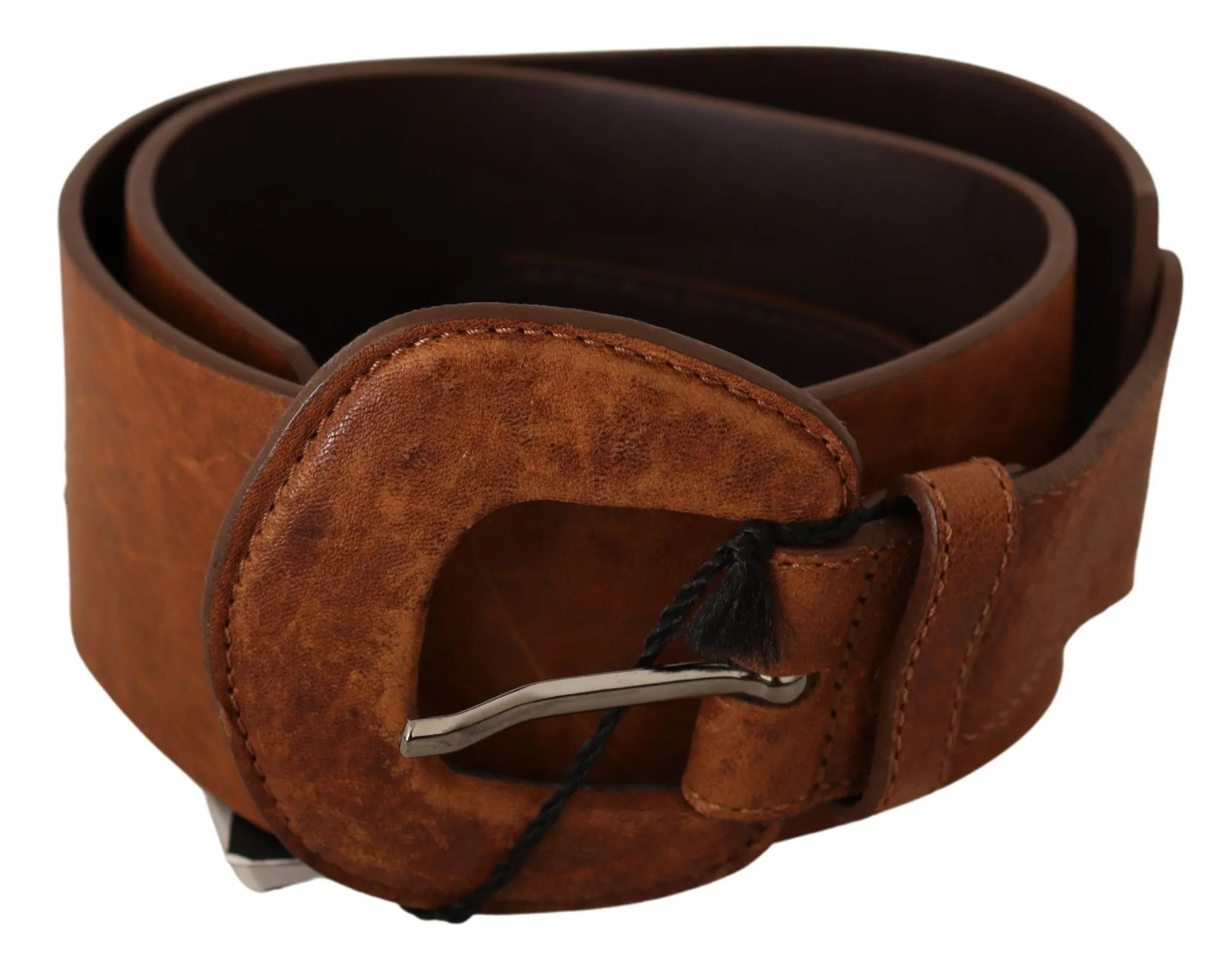 Costume National Women's Elegant Brown Leather Fashion Belt