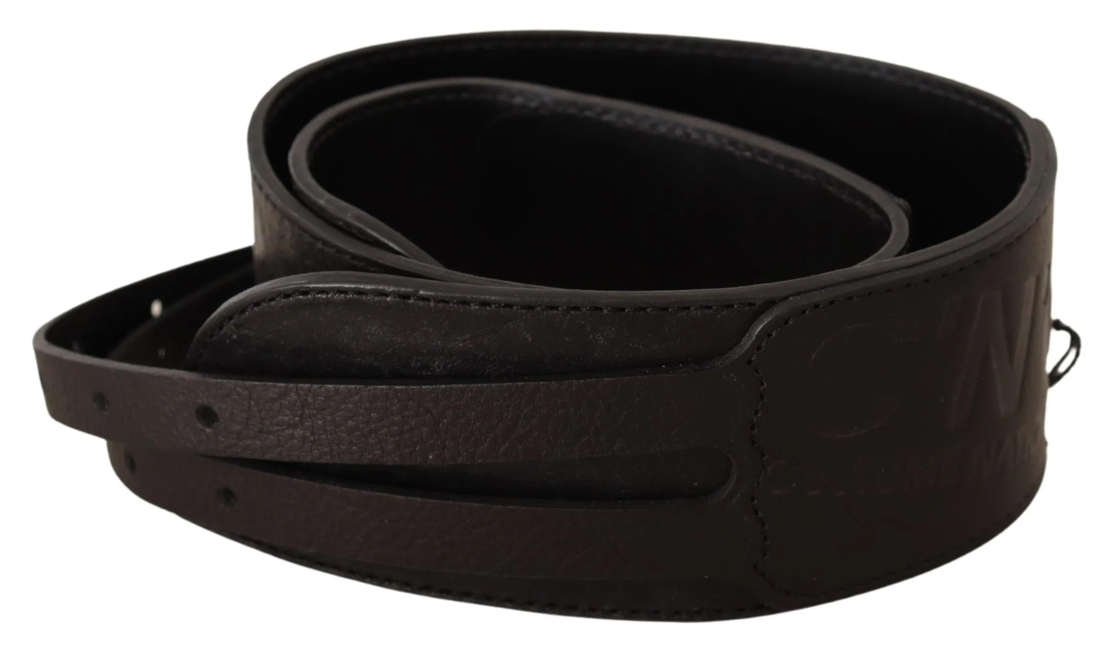 Costume National Women's Elegant Double Buckle Leather Belt