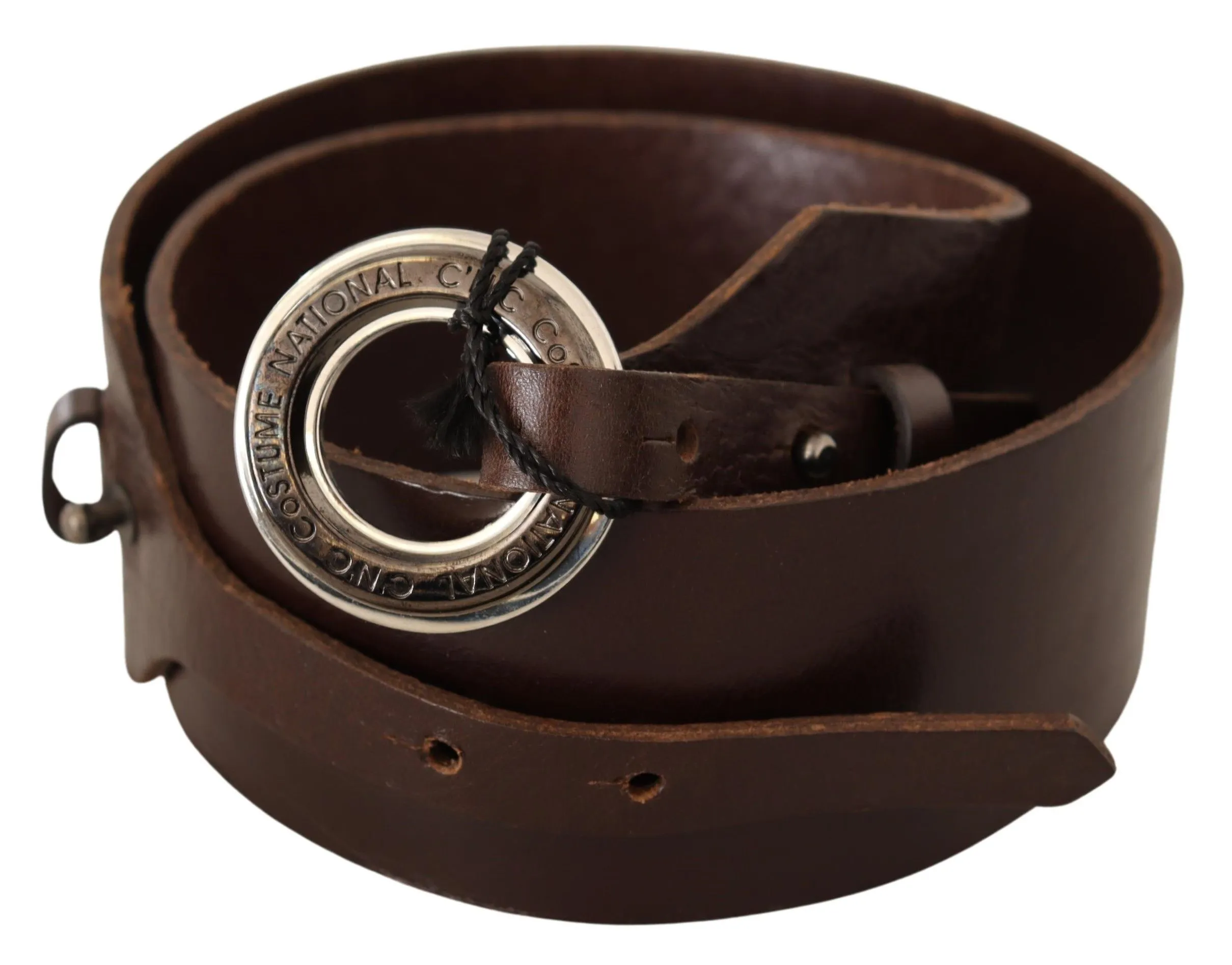 Costume National Women's Elegant Brown Leather Fashion Belt