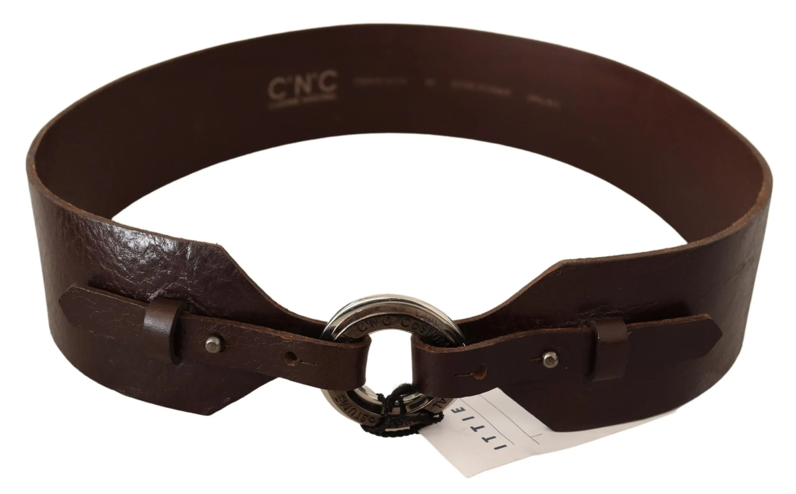 Costume National Women's Elegant Brown Leather Fashion Belt