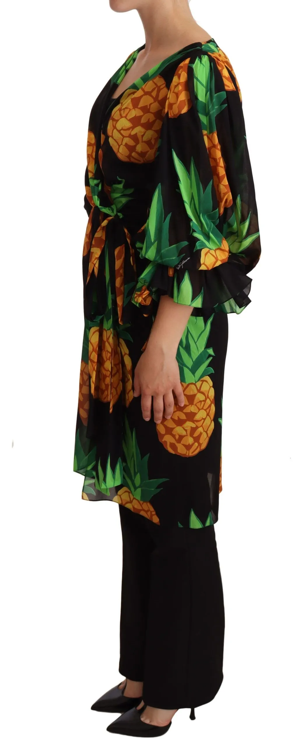Dolce & Gabbana Women's Vibrant Pineapple Draped Wrap Dress