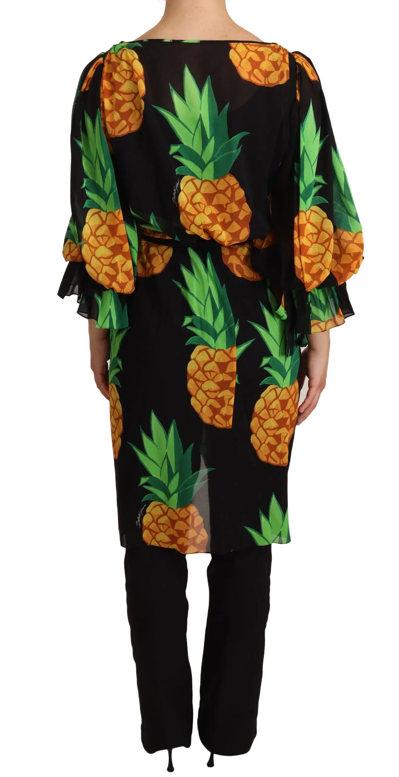 Dolce & Gabbana Women's Vibrant Pineapple Draped Wrap Dress