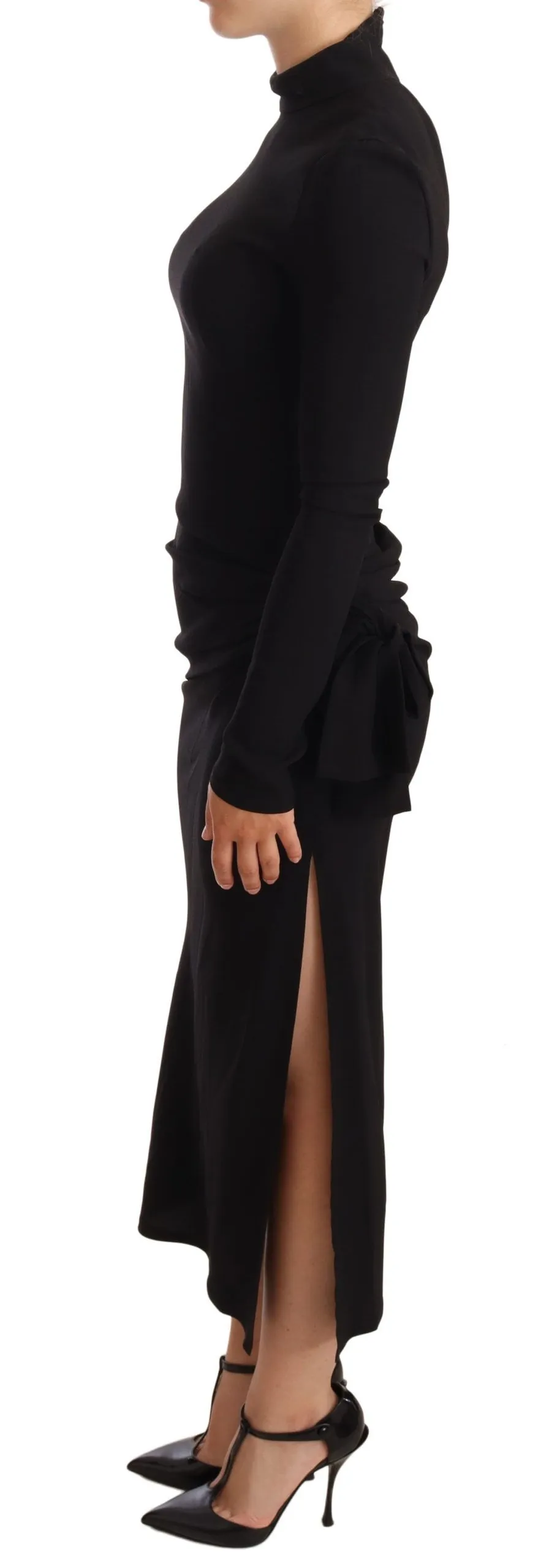 Dolce & Gabbana Women's Elegant Black Turtleneck Sheath Dress