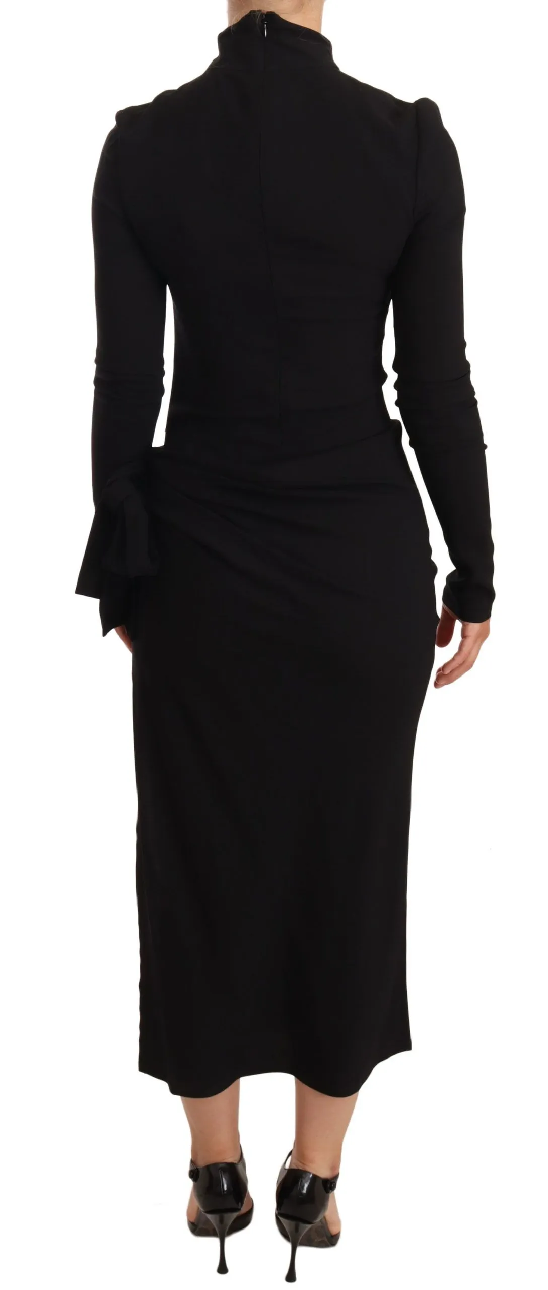 Dolce & Gabbana Women's Elegant Black Turtleneck Sheath Dress