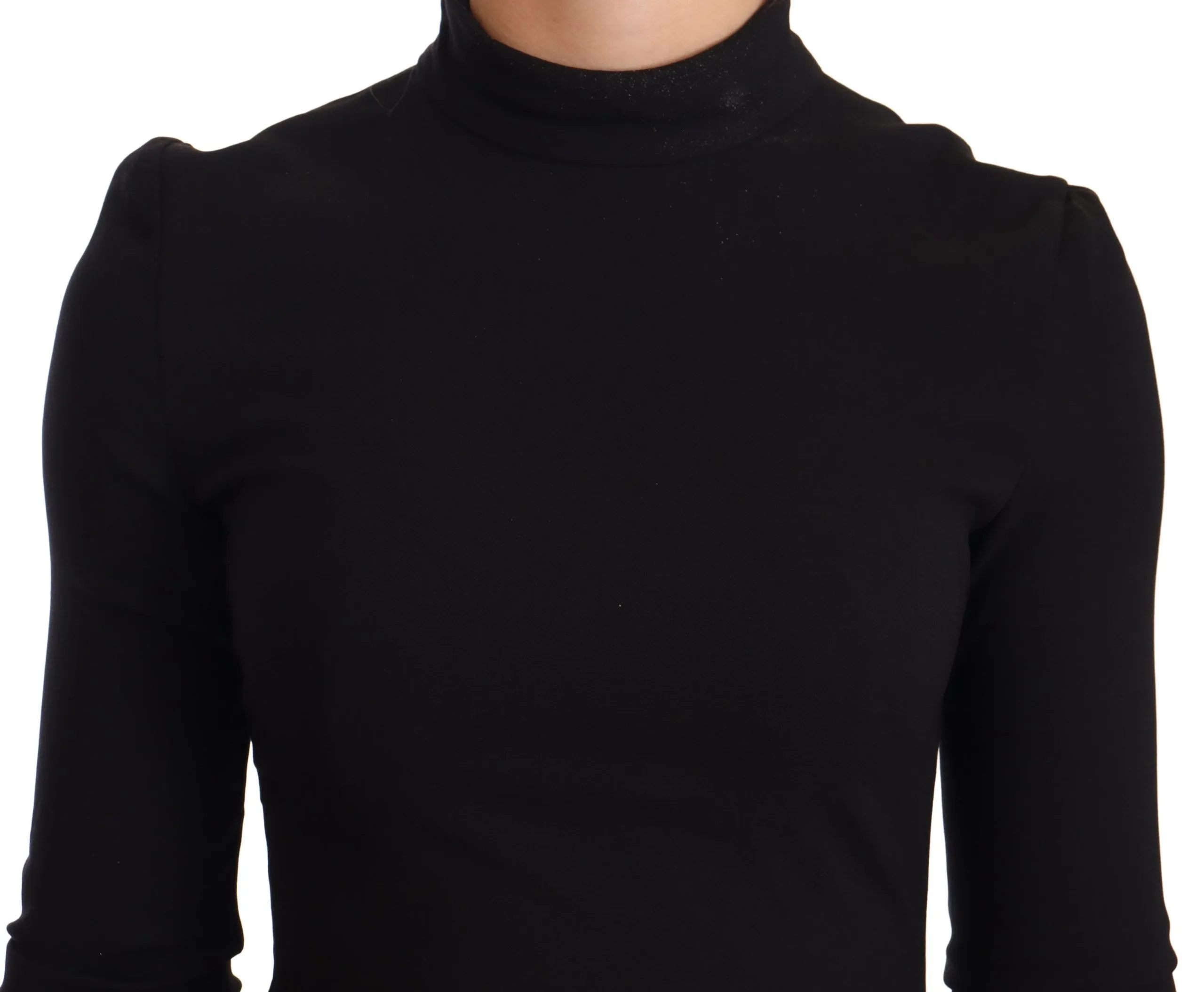 Dolce & Gabbana Women's Elegant Black Turtleneck Sheath Dress