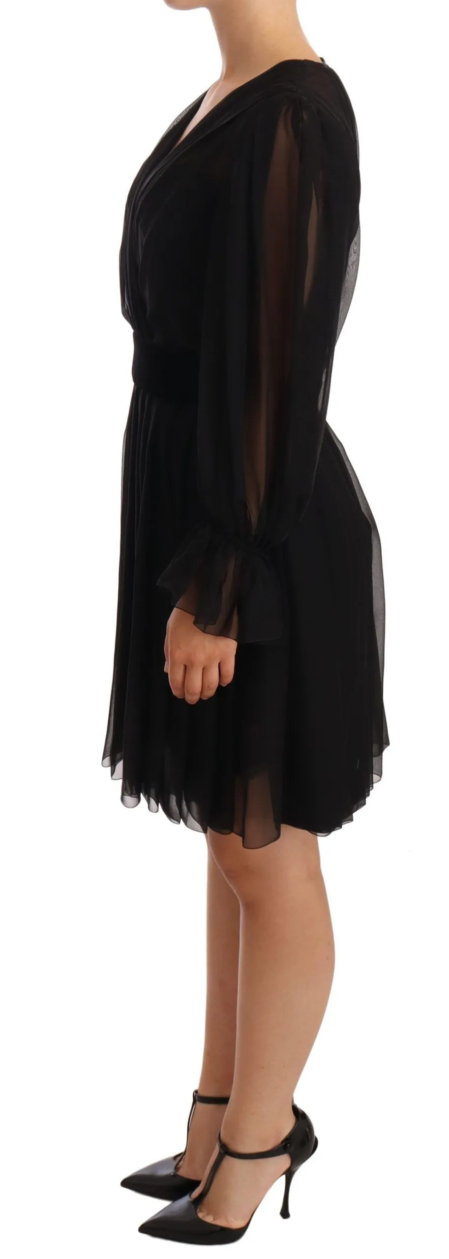Dolce & Gabbana Women's Elegant V-Neck Silk Blend Mini Dress