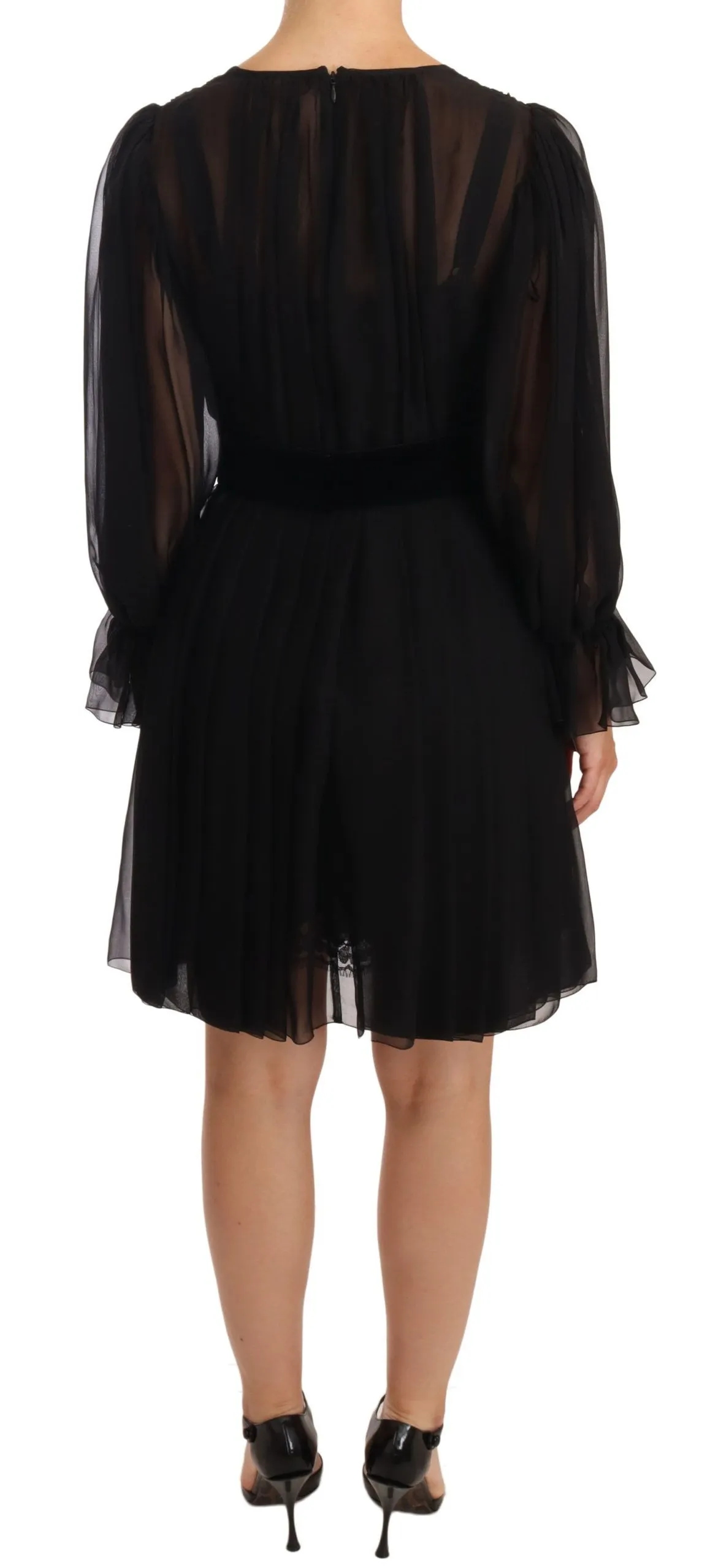 Dolce & Gabbana Women's Elegant V-Neck Silk Blend Mini Dress