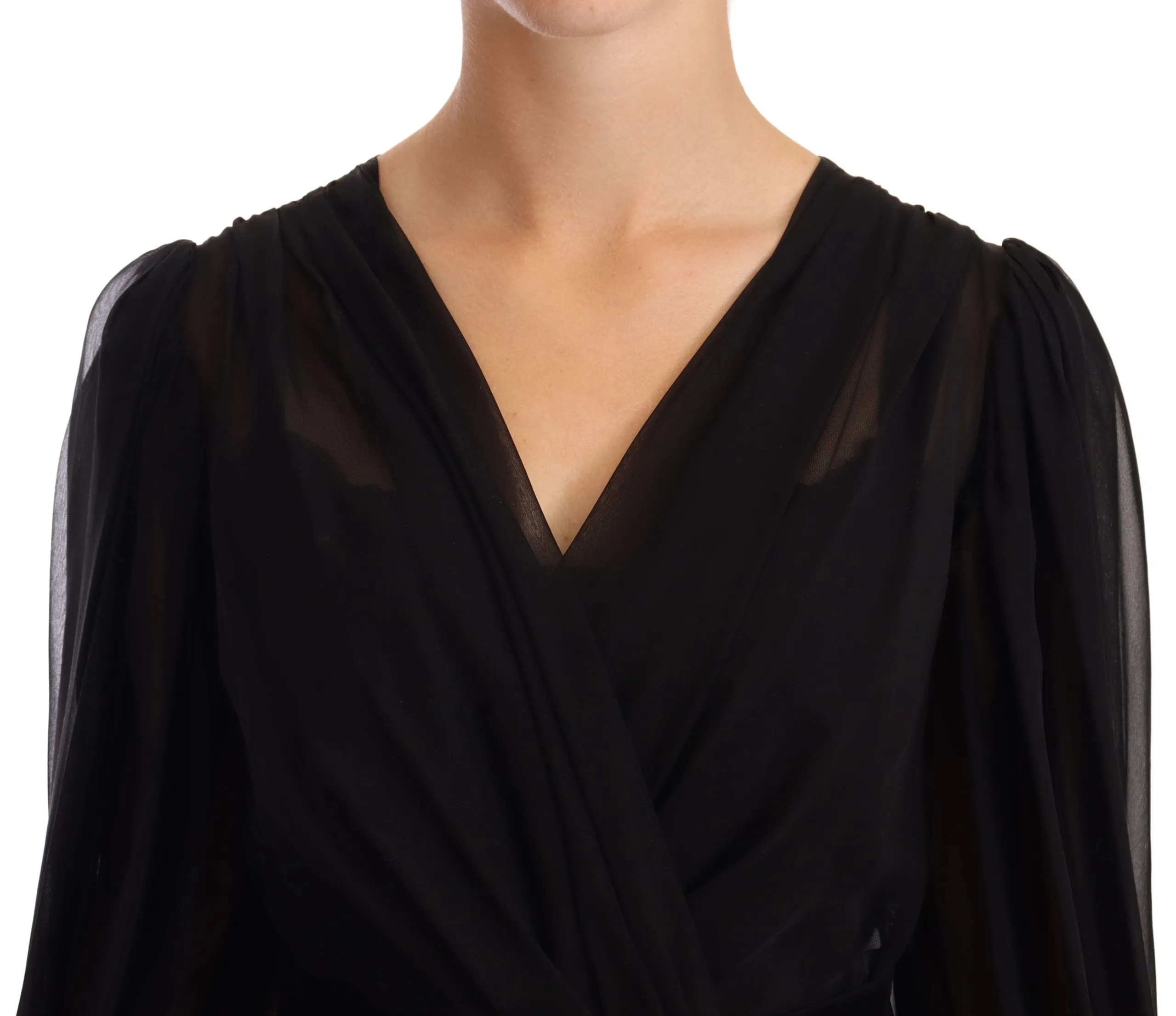 Dolce & Gabbana Women's Elegant V-Neck Silk Blend Mini Dress