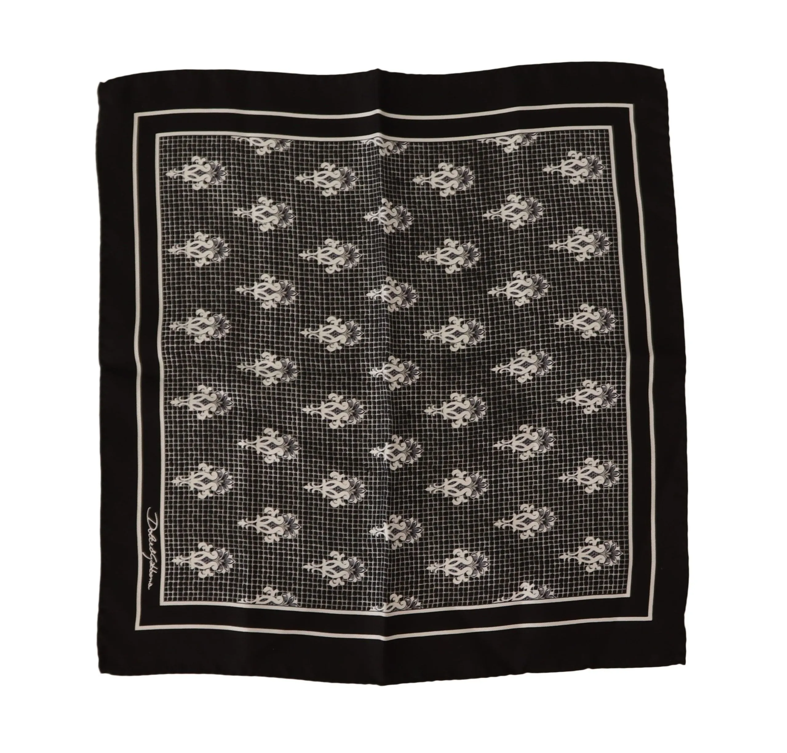 Dolce & Gabbana Men's Elegant Silk Pocket Square Handkerchief