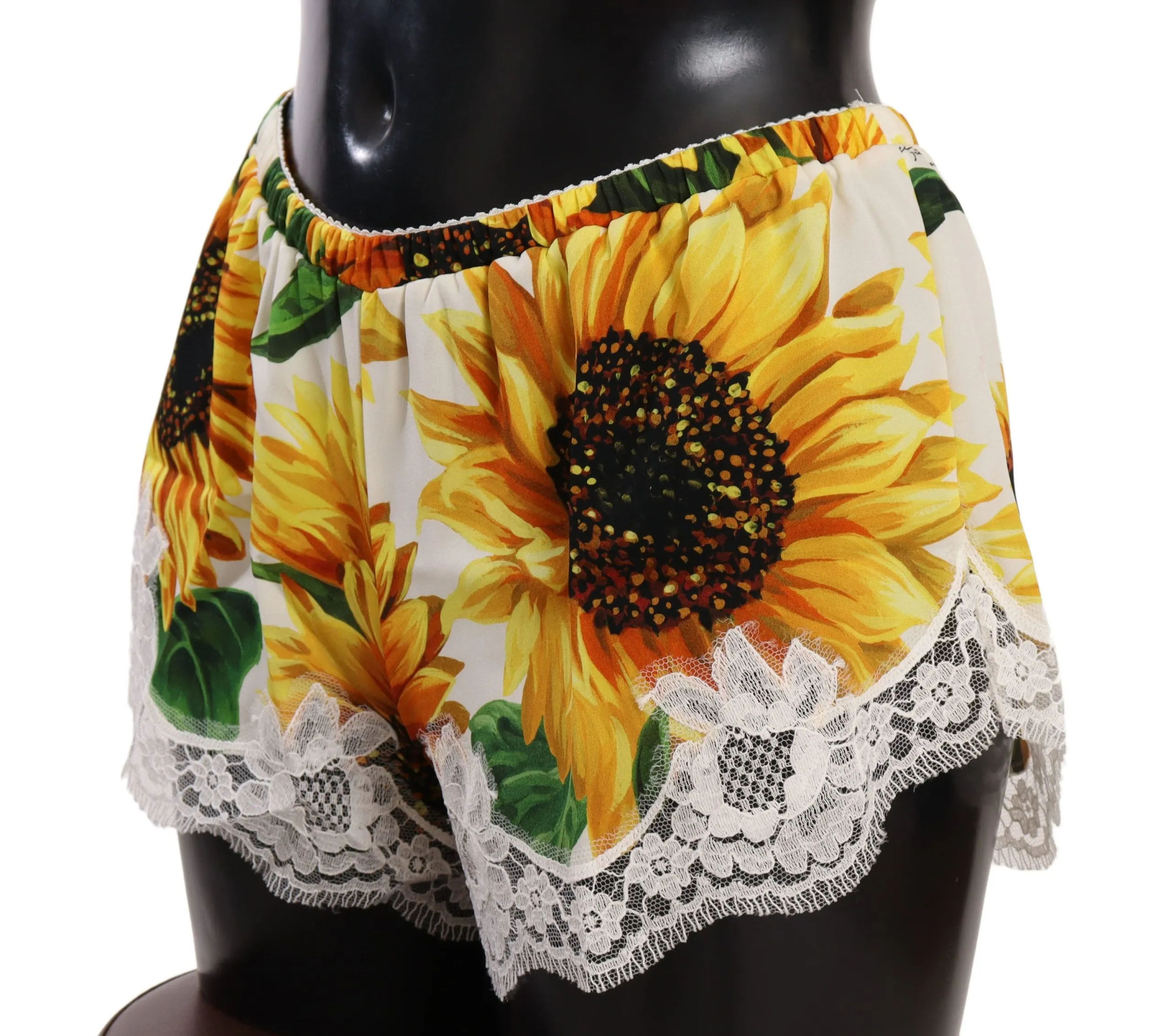 Dolce & Gabbana Women's Sunflower Lace Lingerie Shorts - Silk Blend