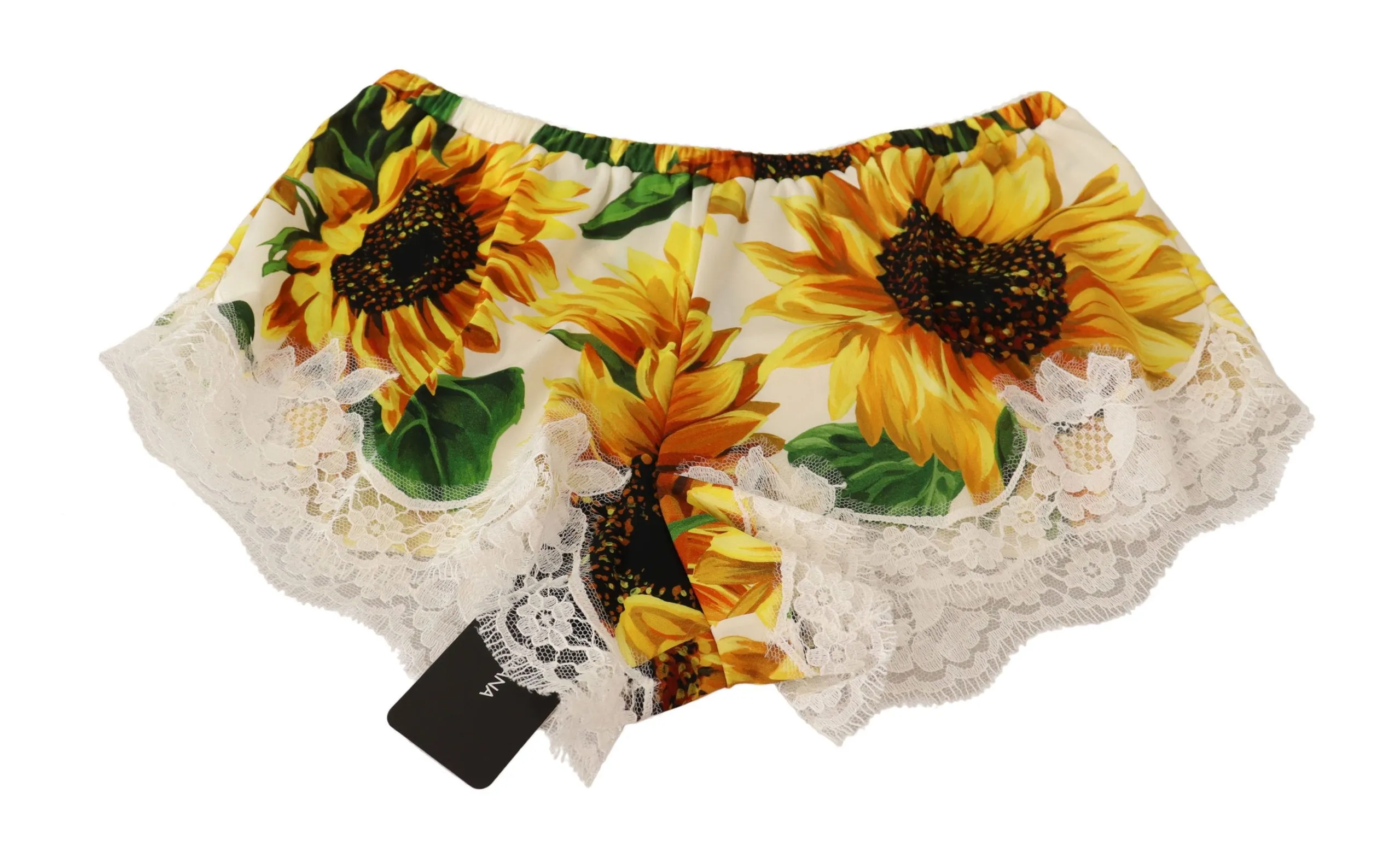 Dolce & Gabbana Women's Sunflower Lace Lingerie Shorts - Silk Blend