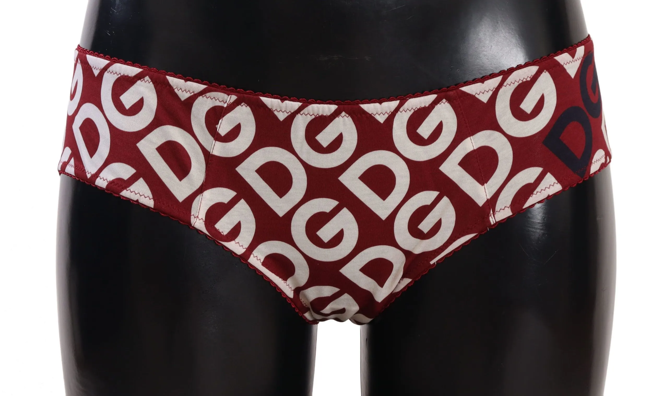 Dolce & Gabbana Women's Chic Maroon White Logo Swim Bottoms
