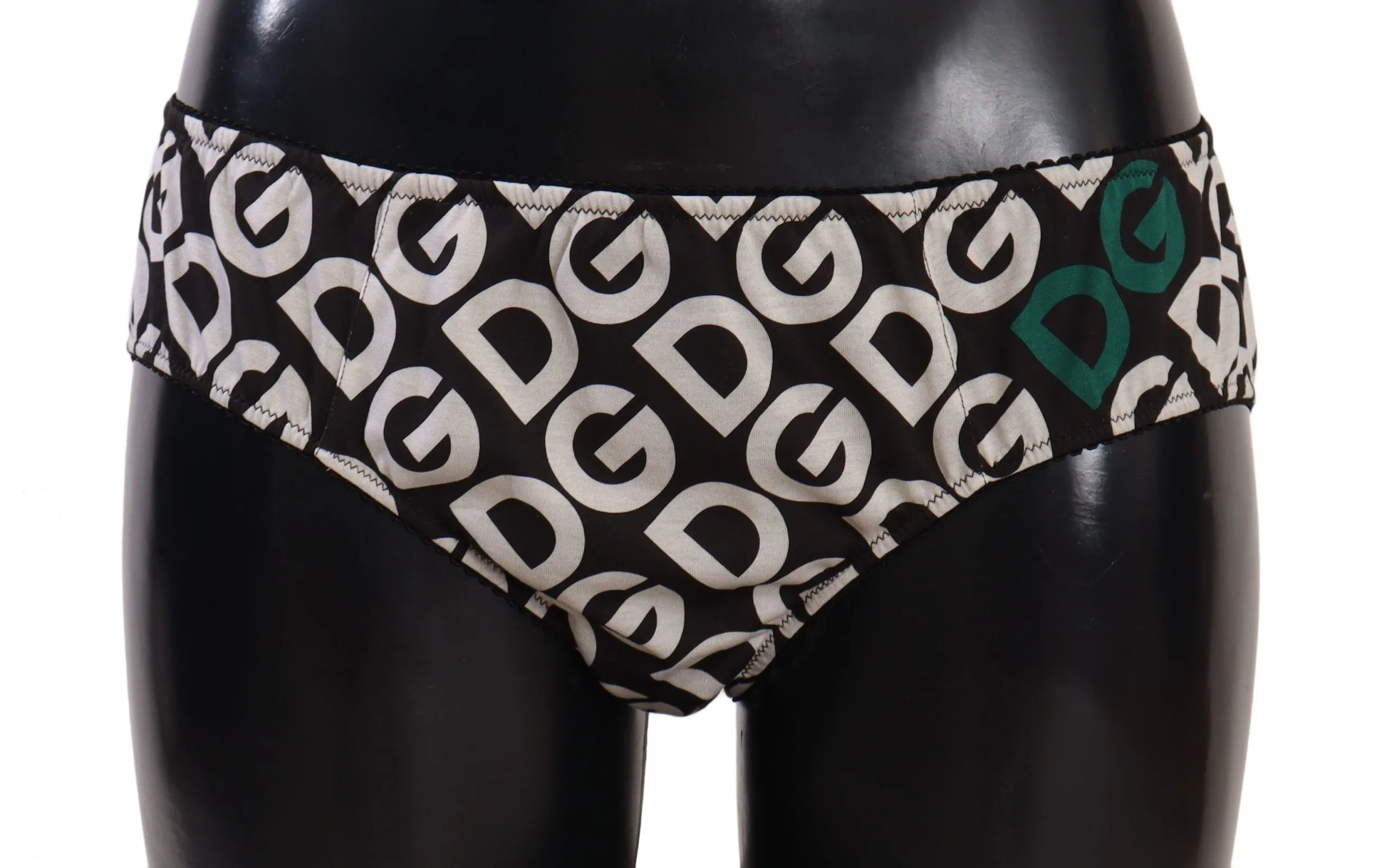 Dolce & Gabbana Women's Chic Black & White DG Logo Print Bottoms