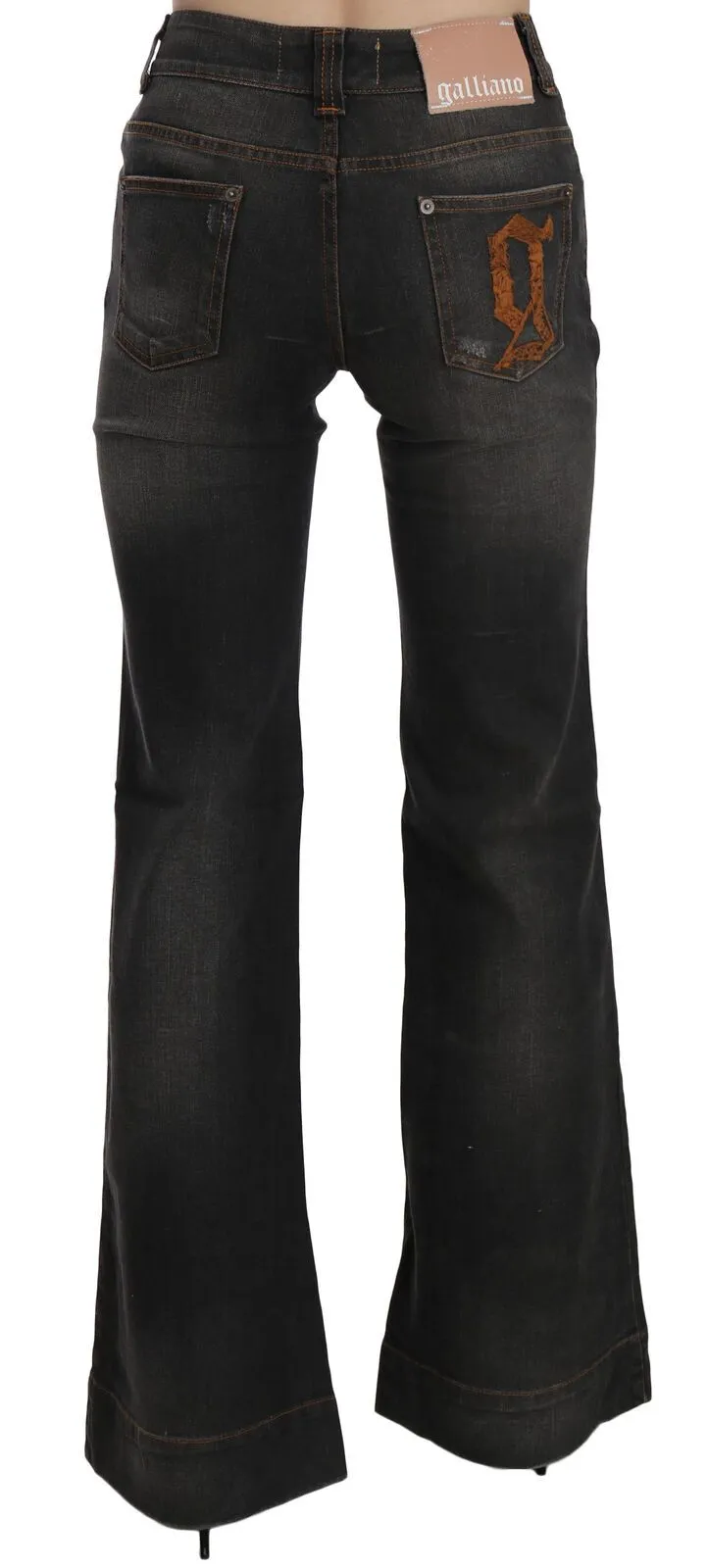 Dolce & Gabbana Women's Svelte Mid Waist Flared Black Denim