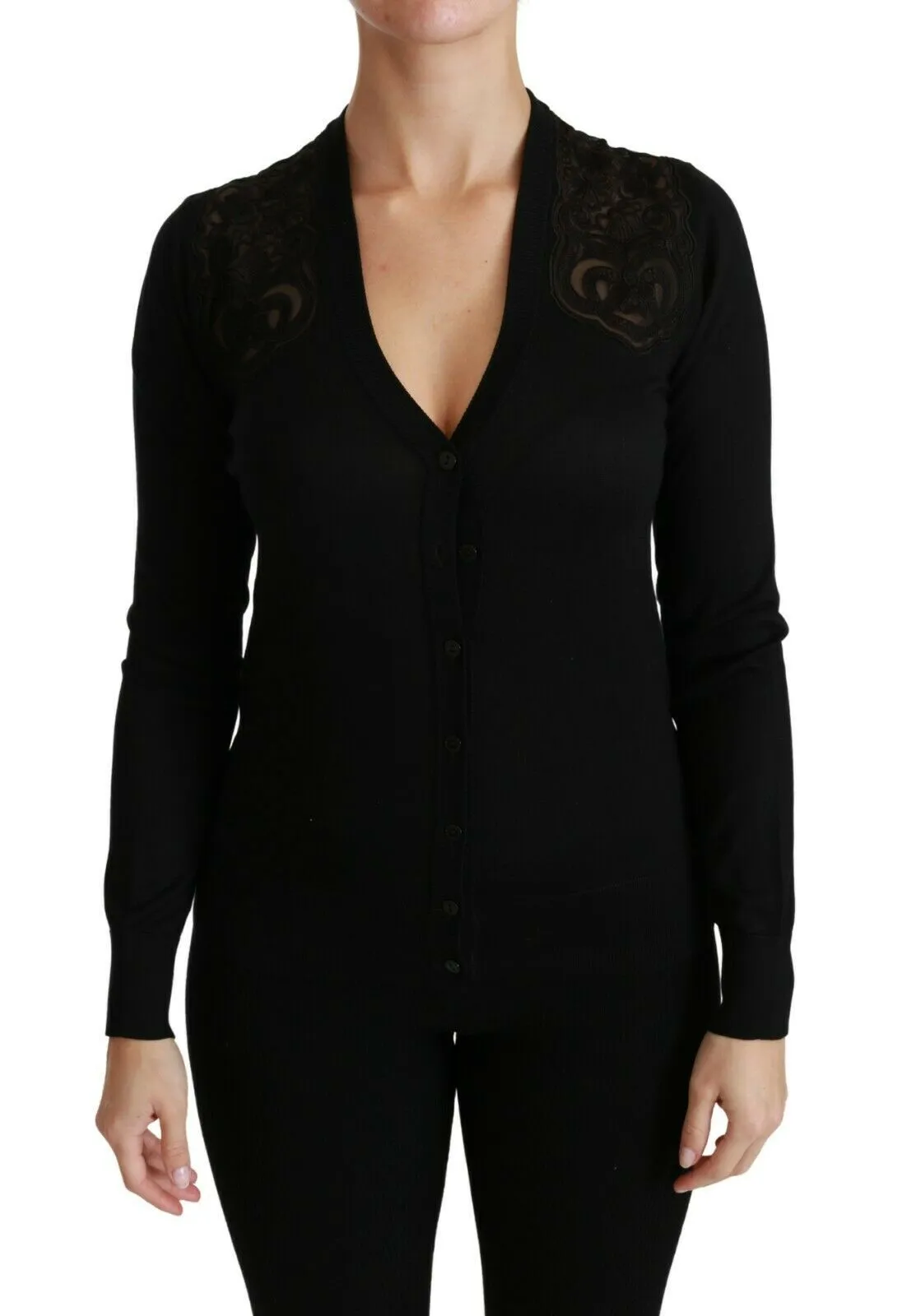 Dolce & Gabbana Women's Alluring Silk Blend Lace Cardigan