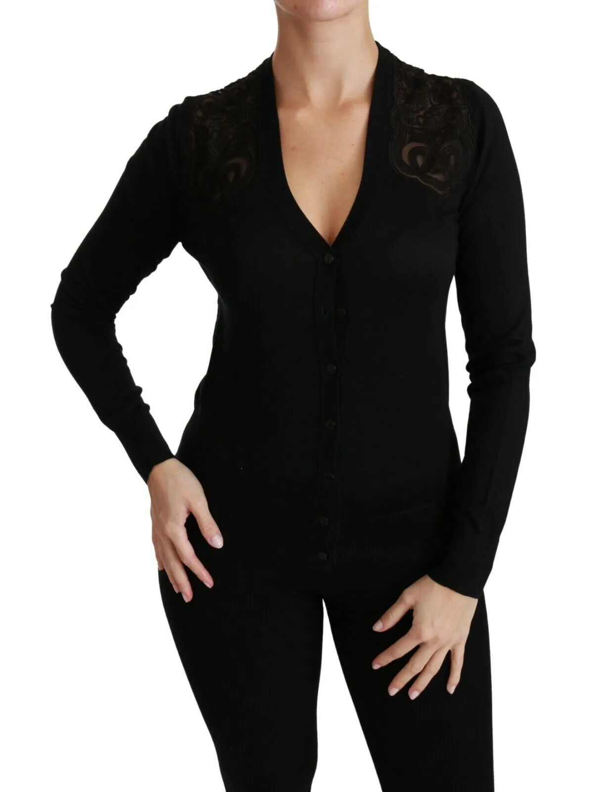 Dolce & Gabbana Women's Alluring Silk Blend Lace Cardigan