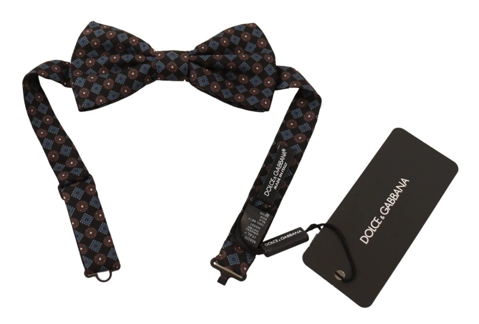 Dolce & Gabbana Men's Elegant Black Silk Bow Tie with Unique Metal Clasp