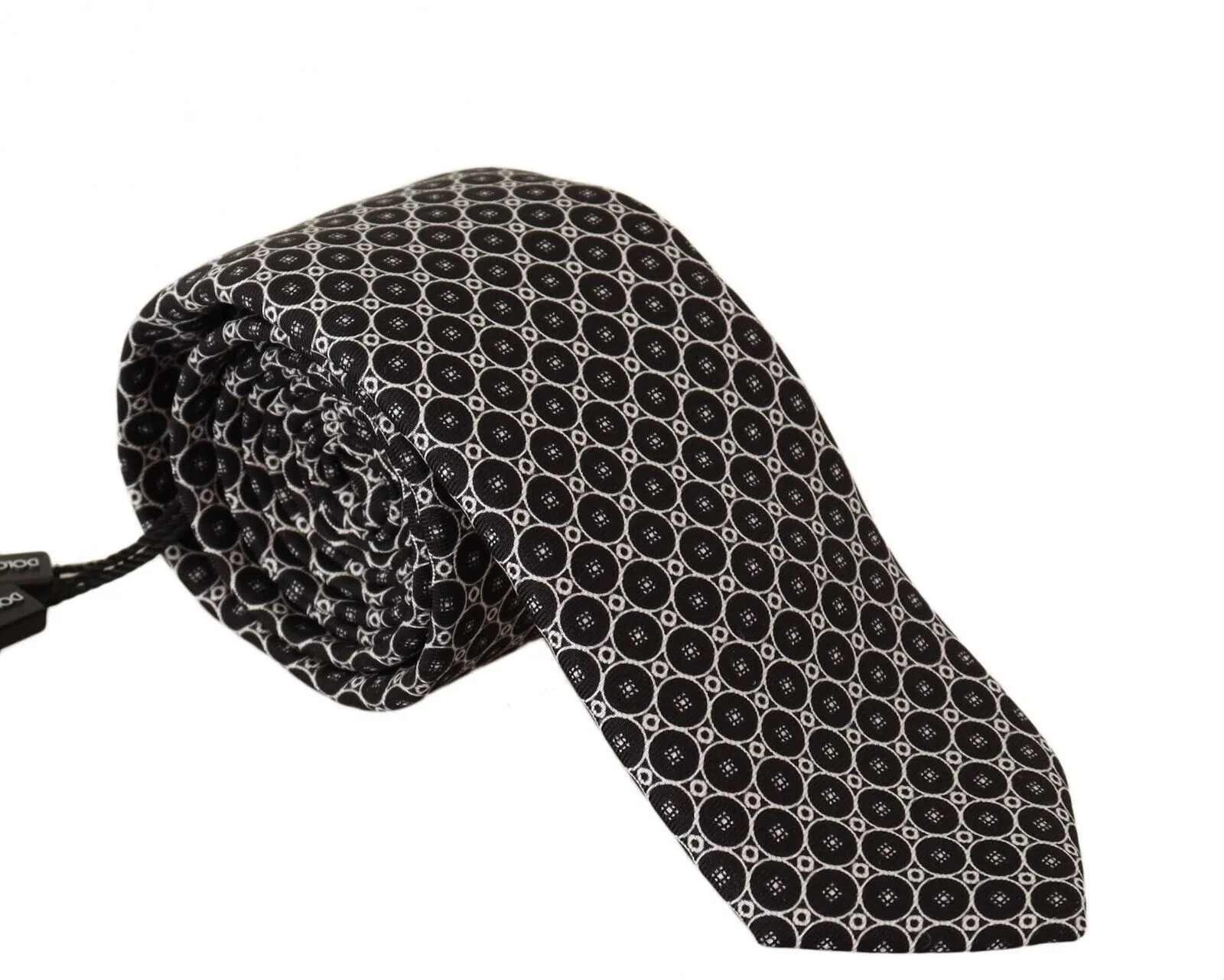 Dolce & Gabbana Men's Elegant Patterned Black Silk Tie