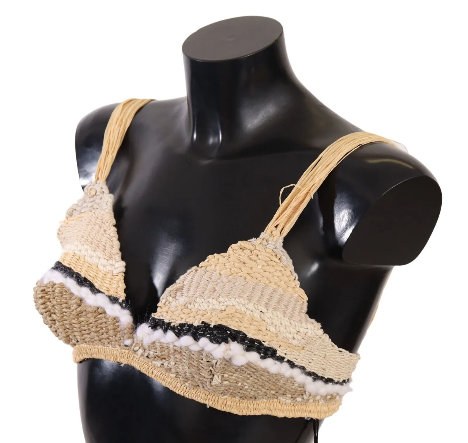 Dolce & Gabbana Women's Chic Beige Crochet Cropped Top