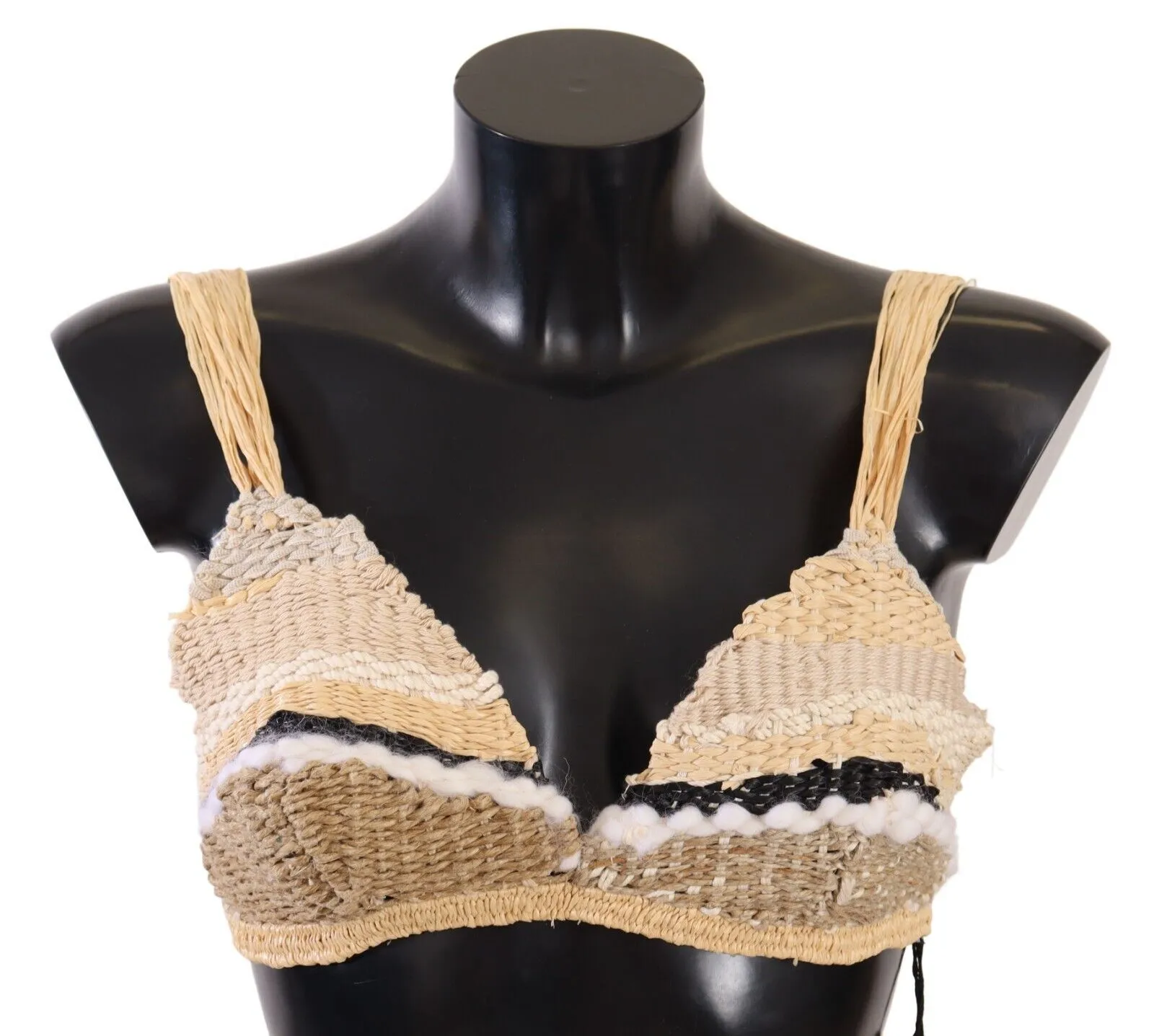 Dolce & Gabbana Women's Chic Beige Crochet Cropped Top