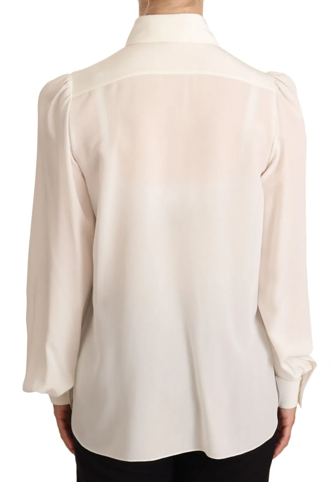 Dolce & Gabbana Women's Elegant Silk Top in Off White