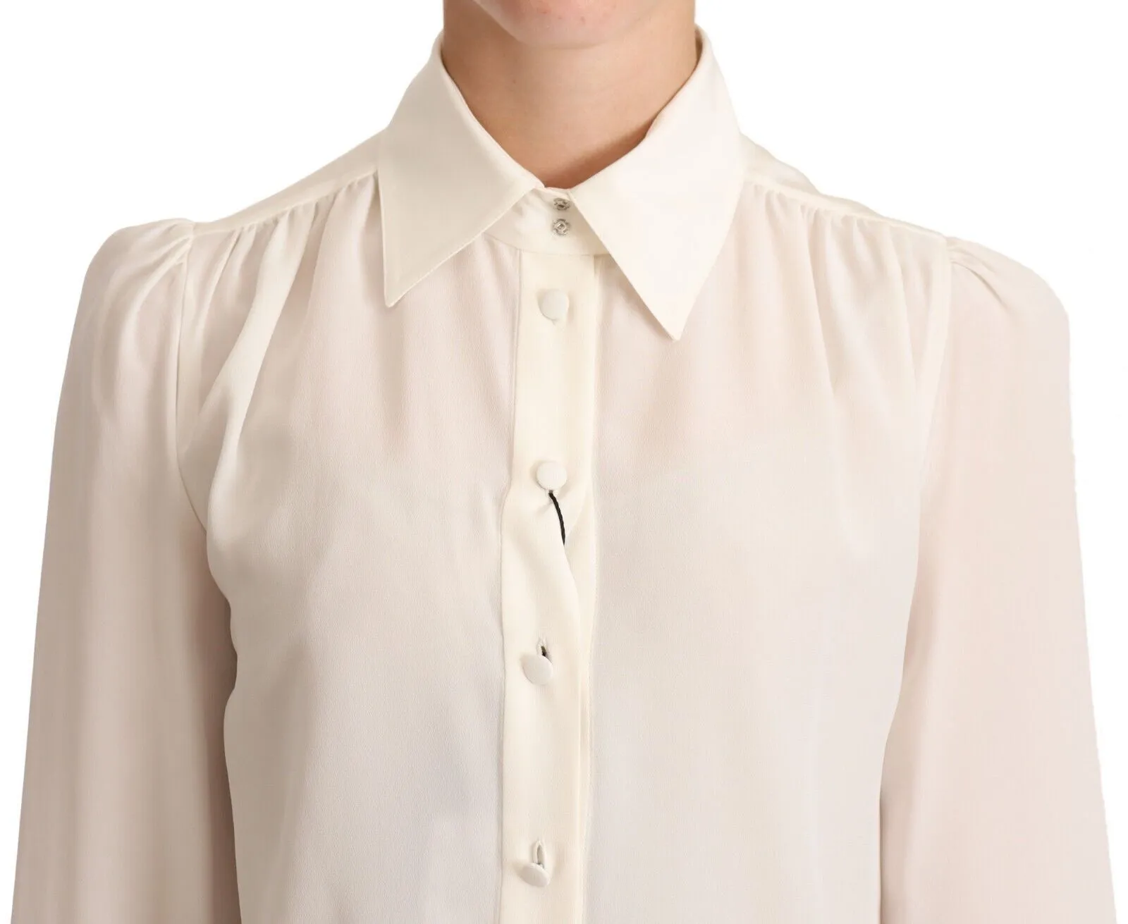 Dolce & Gabbana Women's Elegant Silk Top in Off White