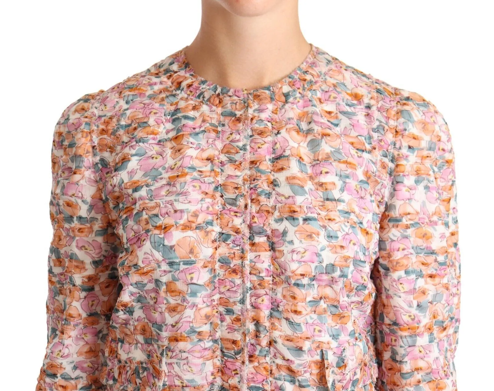 Dolce & Gabbana Women's Elegant Floral Silk Trench Coat