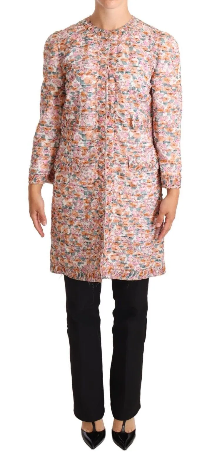 Dolce & Gabbana Women's Elegant Floral Silk Trench Coat