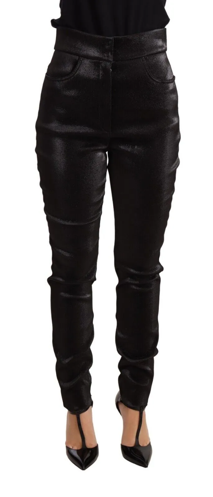 Dolce & Gabbana Women's Elegant Slim Fit Shimmer Cropped Pants