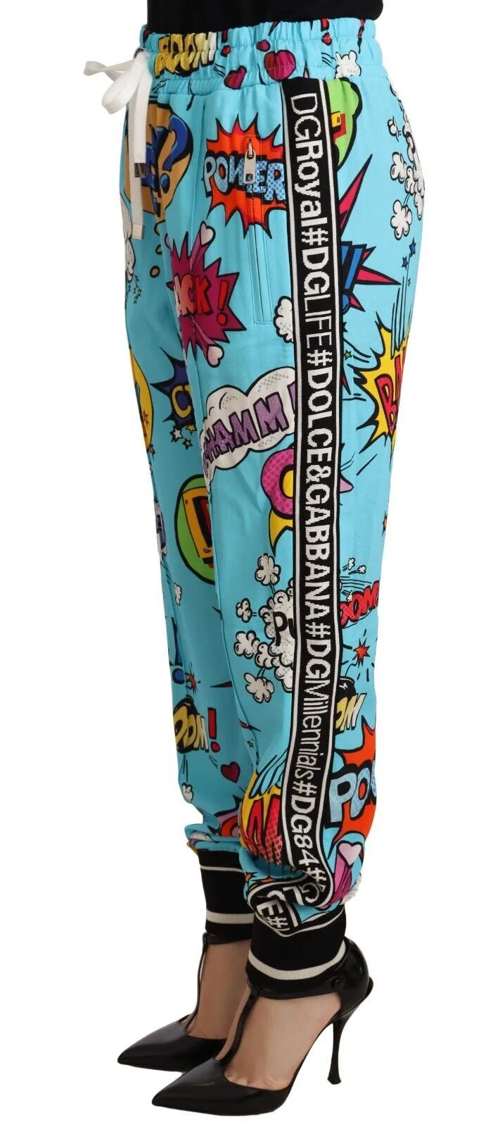Dolce & Gabbana Women's Chic Cartoon Print Knitted Jogger Pants