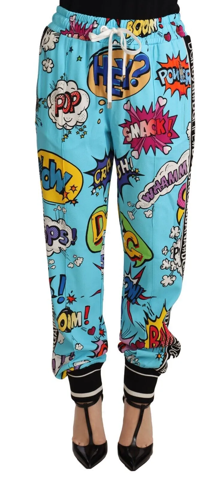 Dolce & Gabbana Women's Chic Cartoon Print Knitted Jogger Pants