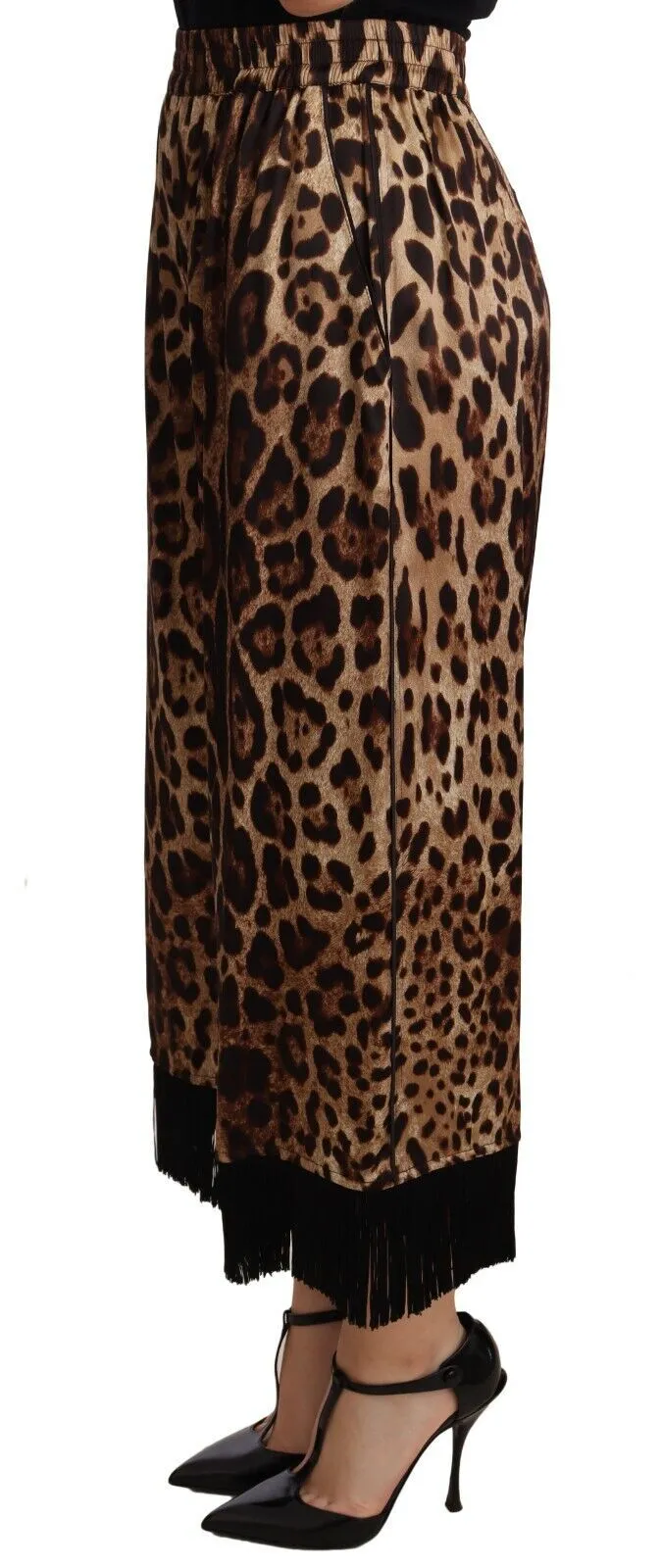 Dolce & Gabbana Women's Elegant Leopard Print Cropped Pants