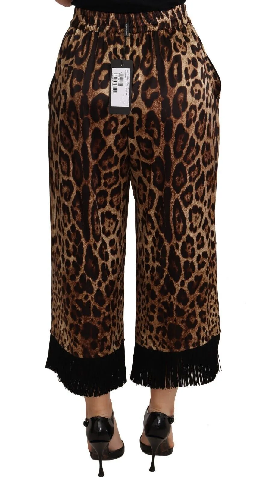Dolce & Gabbana Women's Elegant Leopard Print Cropped Pants