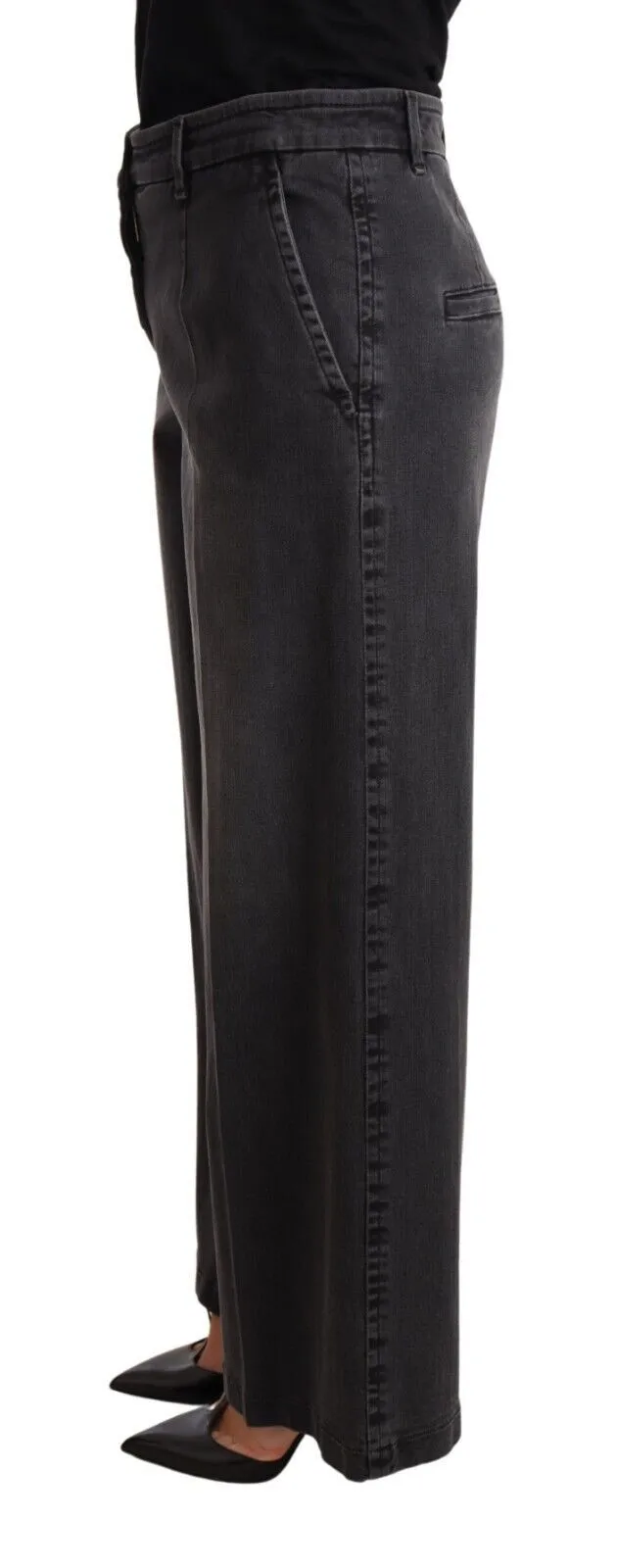 Dolce & Gabbana Women's Elegant Wide Leg Gray Wash Denim