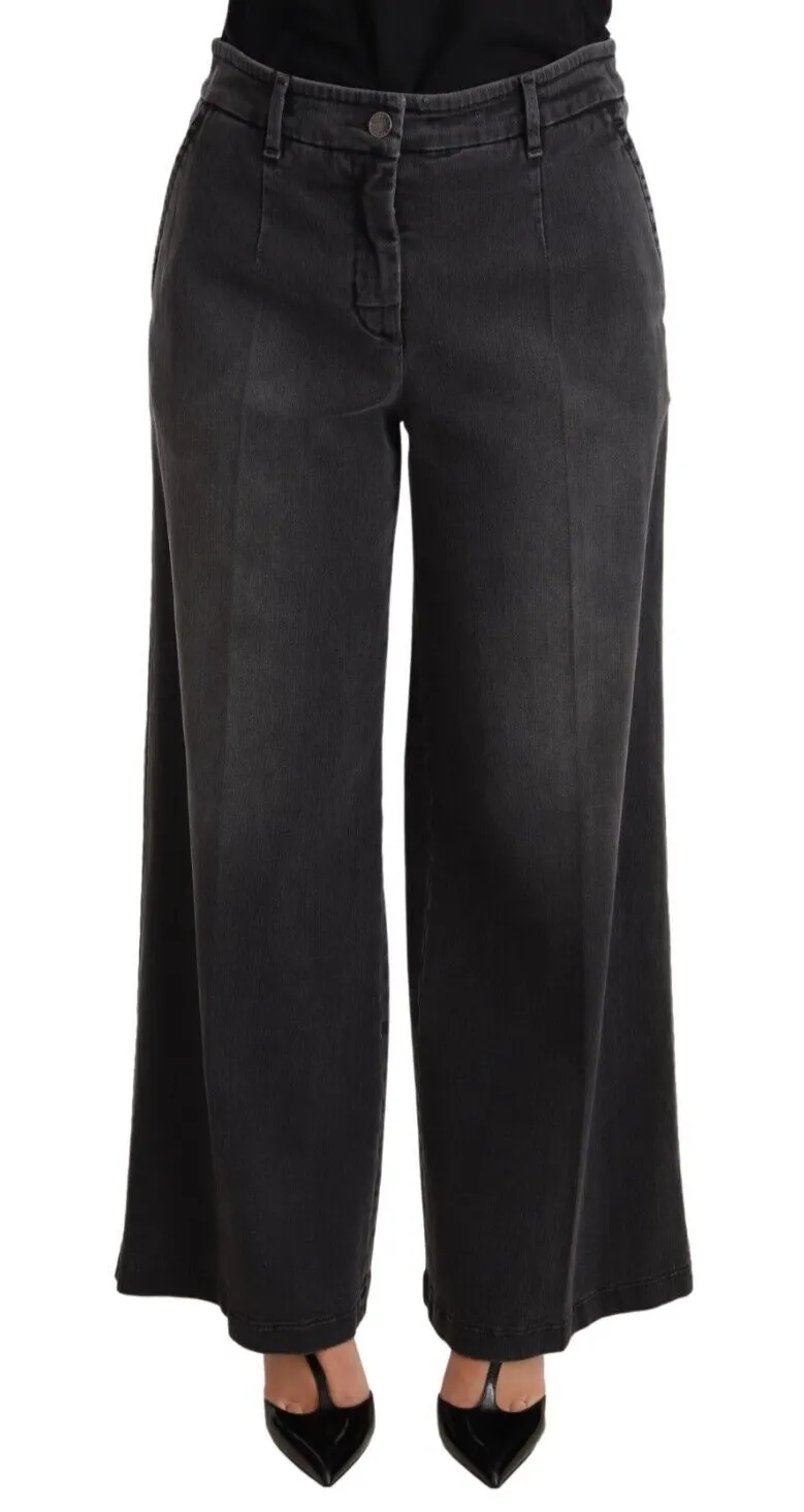 Dolce & Gabbana Women's Elegant Wide Leg Gray Wash Denim